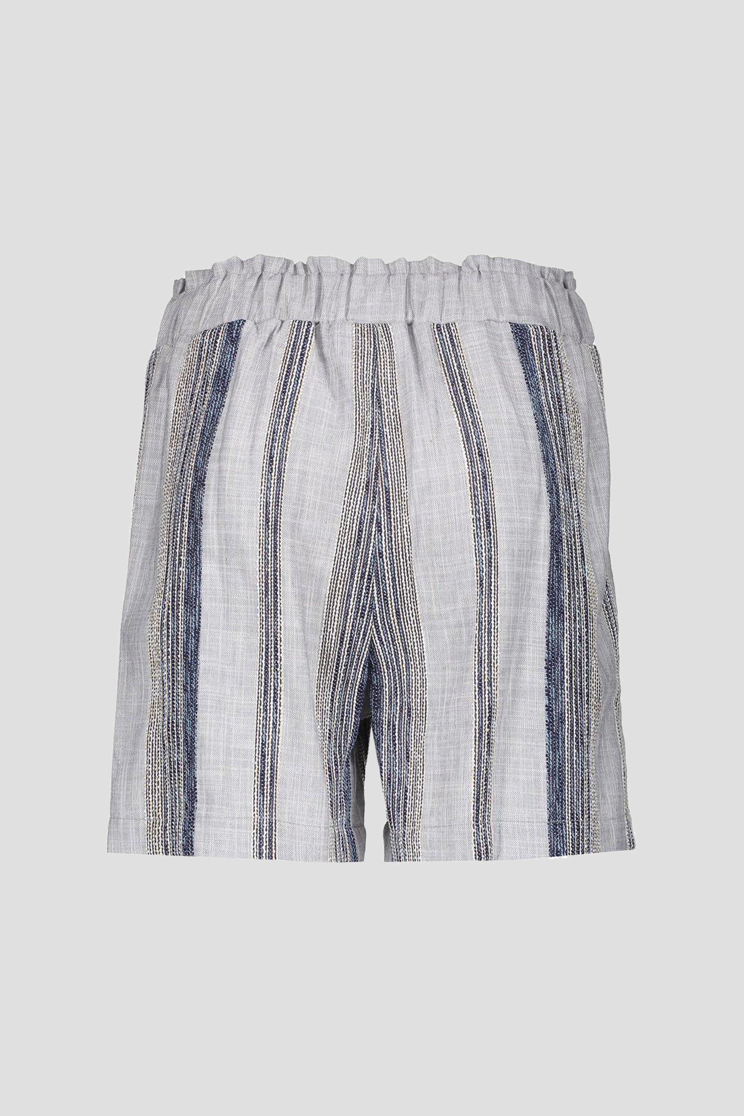 Ecru-blauwe paperbag short met gestreept motief van Geisha voor Dames