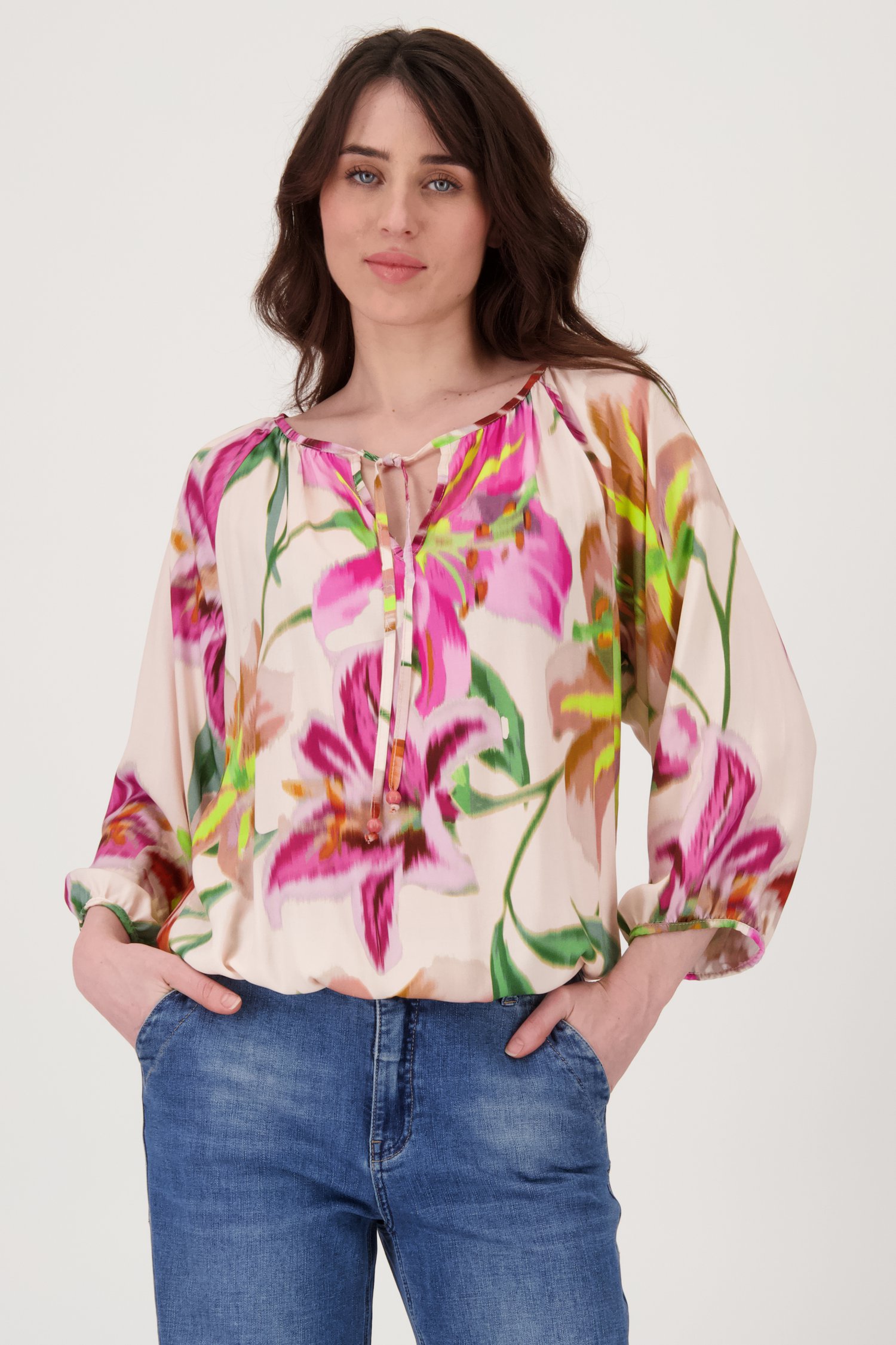 Ecru blouse met bloemen van Geisha voor Dames