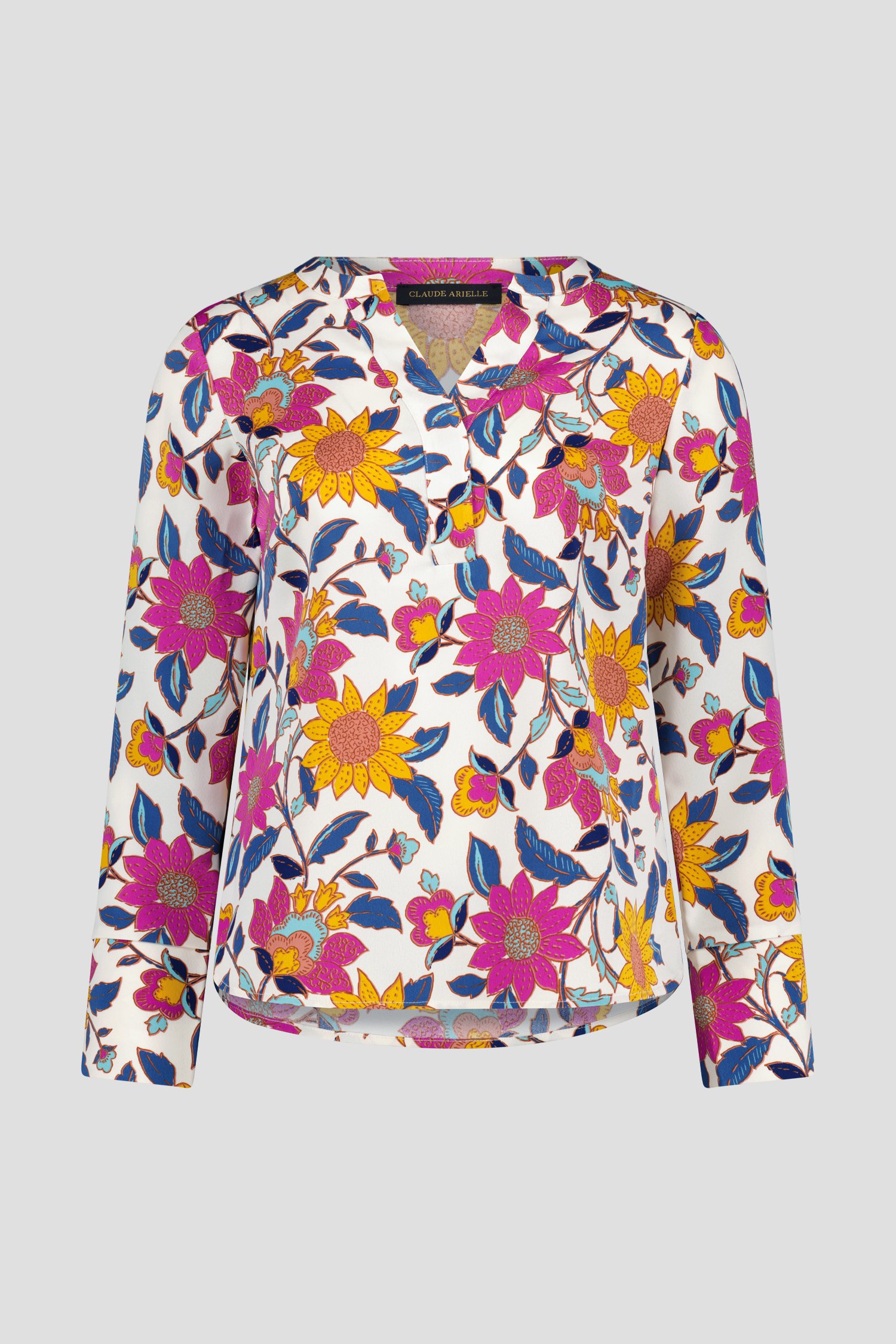 Ecru blouse met bloemenprint van Claude Arielle voor Dames