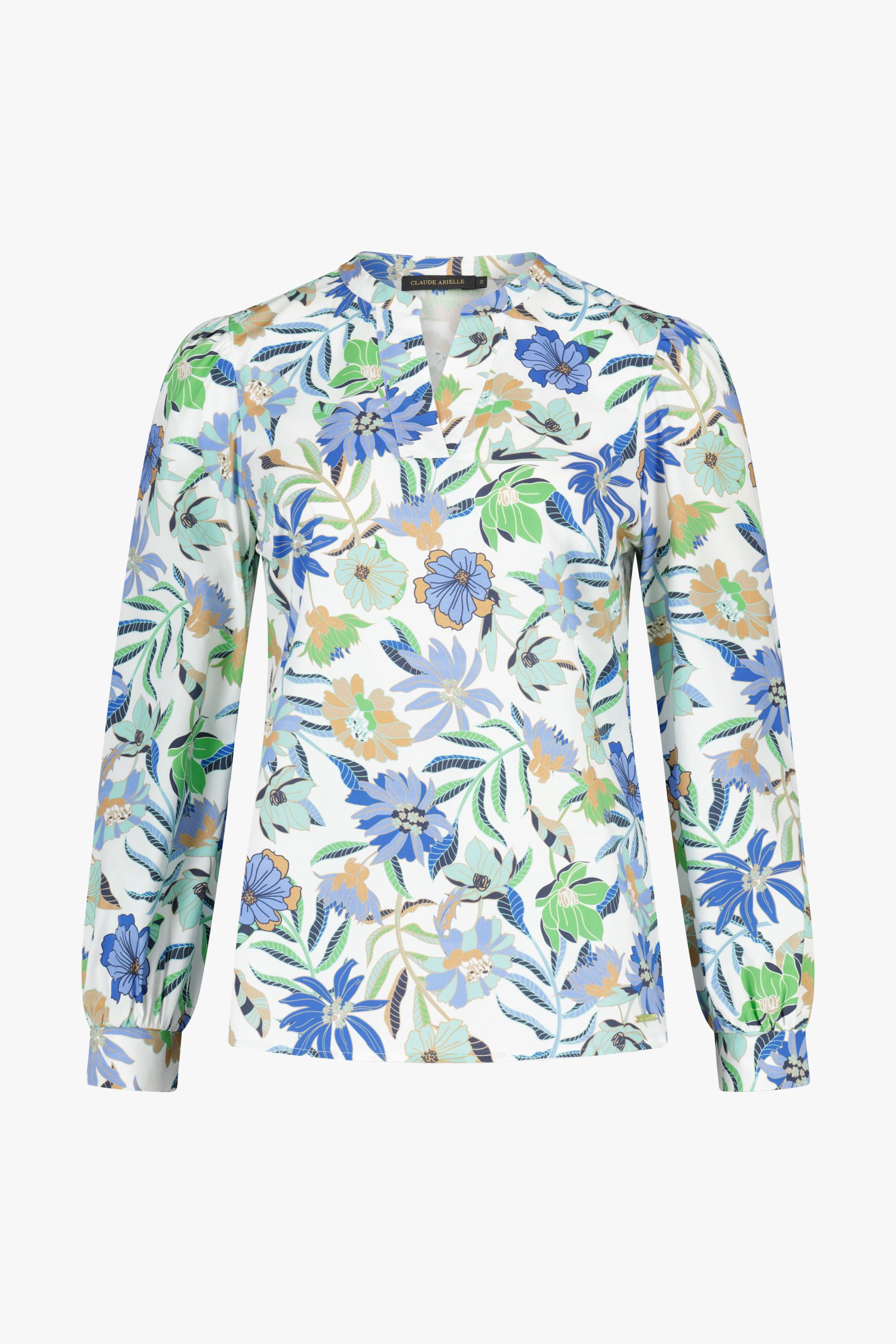Ecru blouse met bloemenprint van Claude Arielle voor Dames