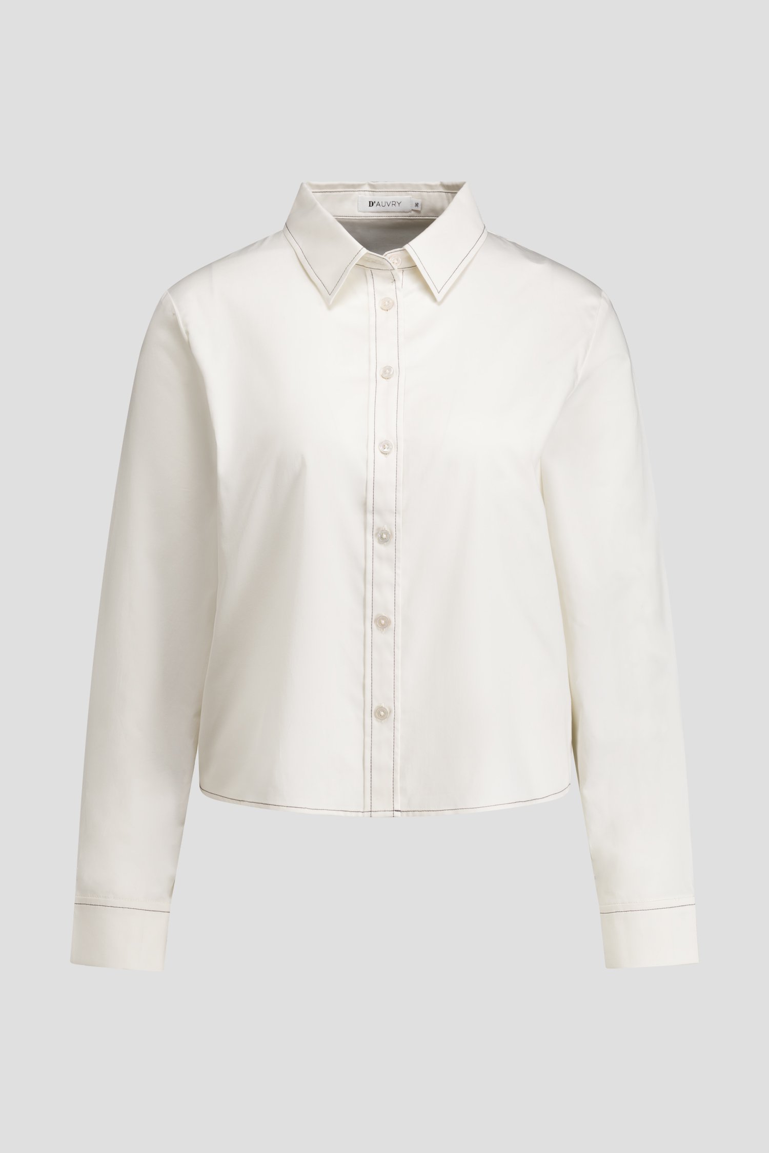 Productfoto 1 van Ecru blouse met zwarte stiksels door D'Auvry voor Dames