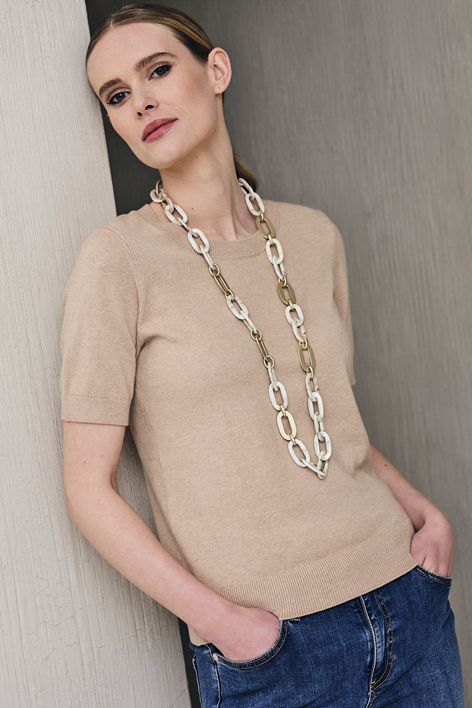 Ecru-bruine schakelketting van Liberty Island voor Dames