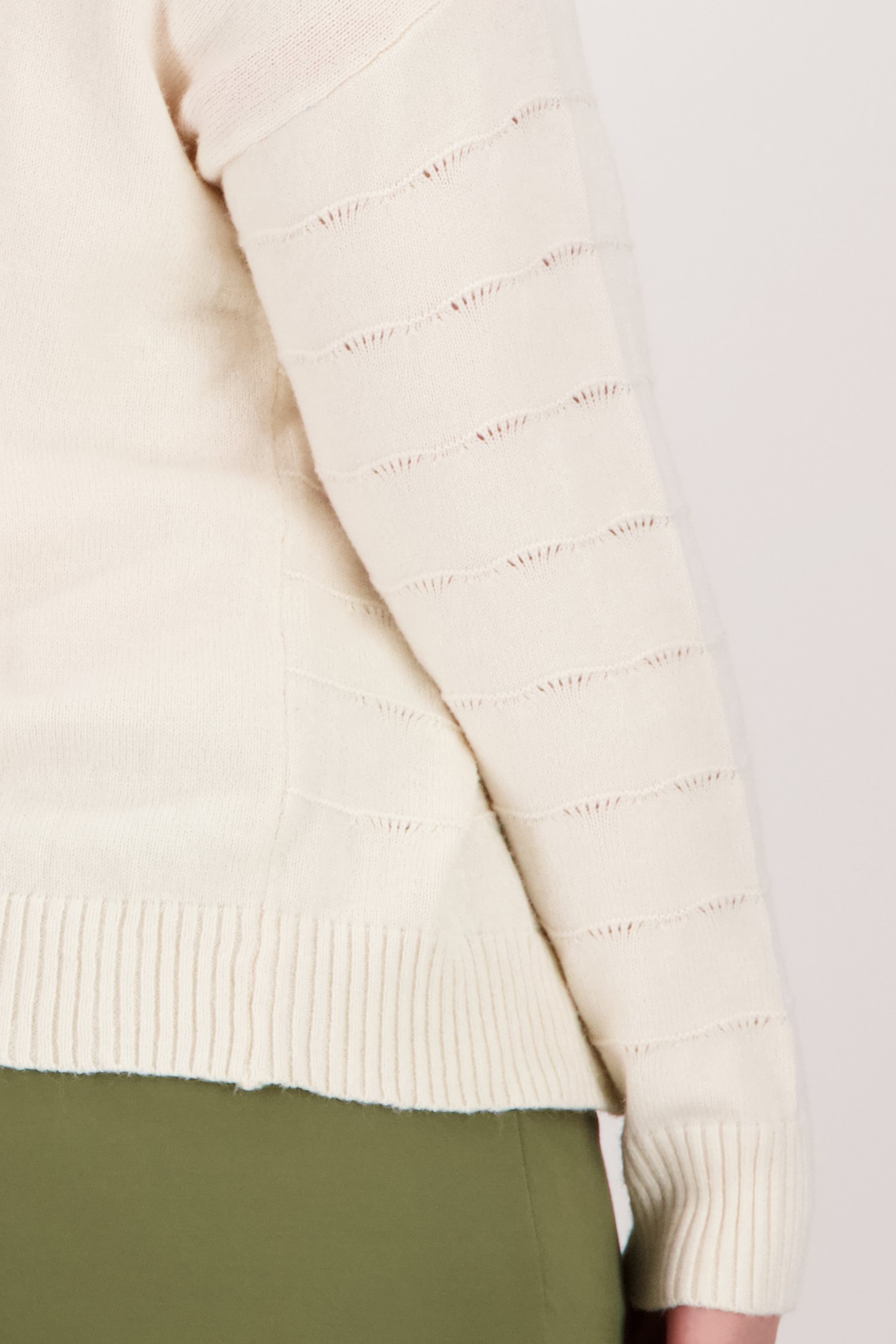 Ecru cardigan met gestreept motief van Only Carmakoma voor Dames