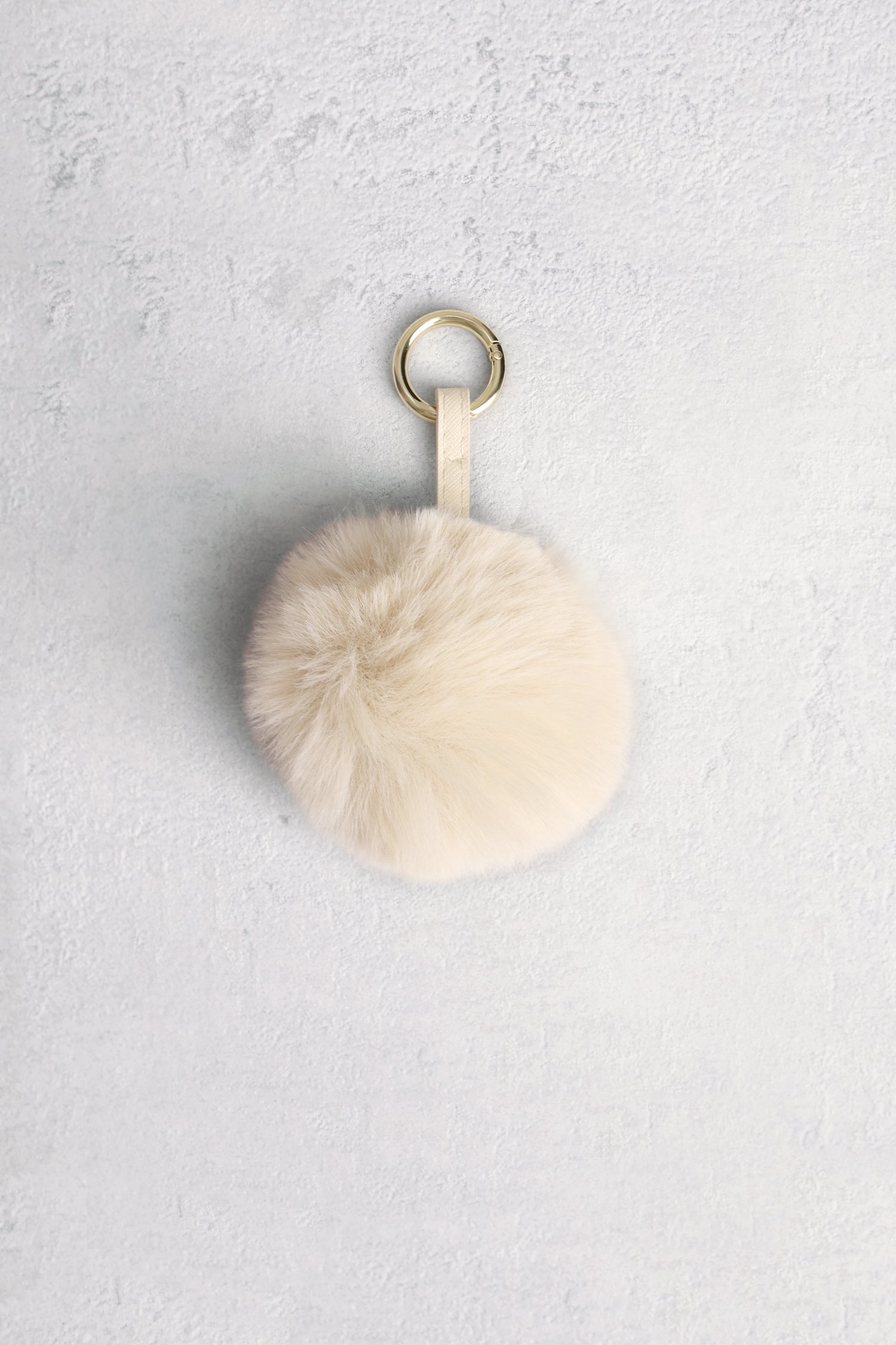 Ecru faux fur sleutelhanger van Liberty Island voor Dames