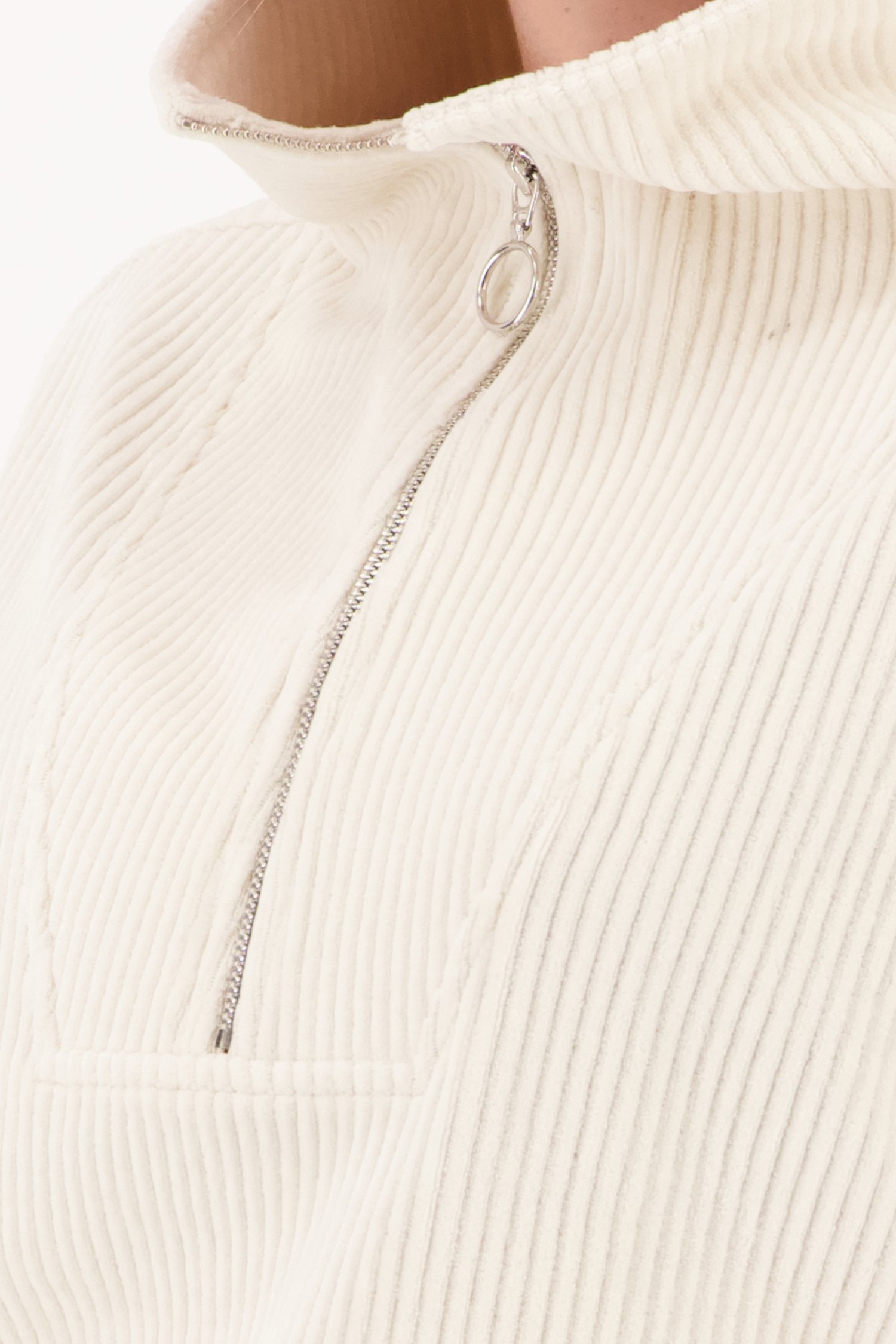 Ecru geribbelde trui van Liberty Island homewear voor Dames