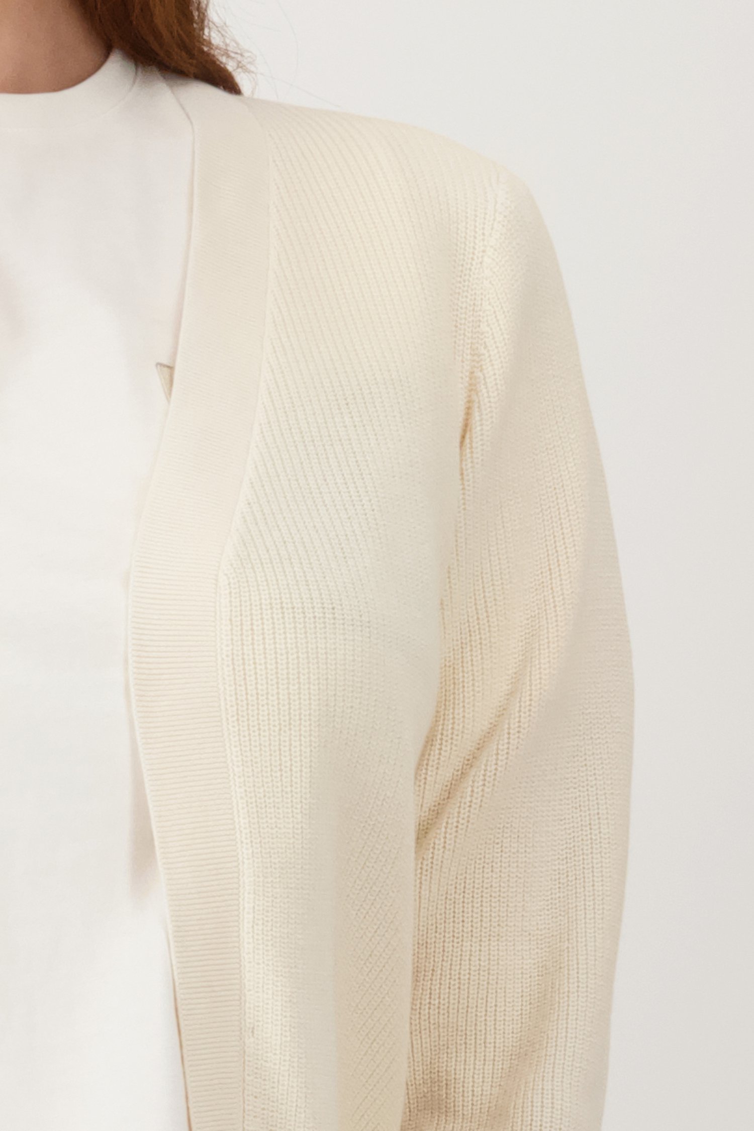Ecru geribde cardigan zonder knopen van Liberty Loving nature voor Dames
