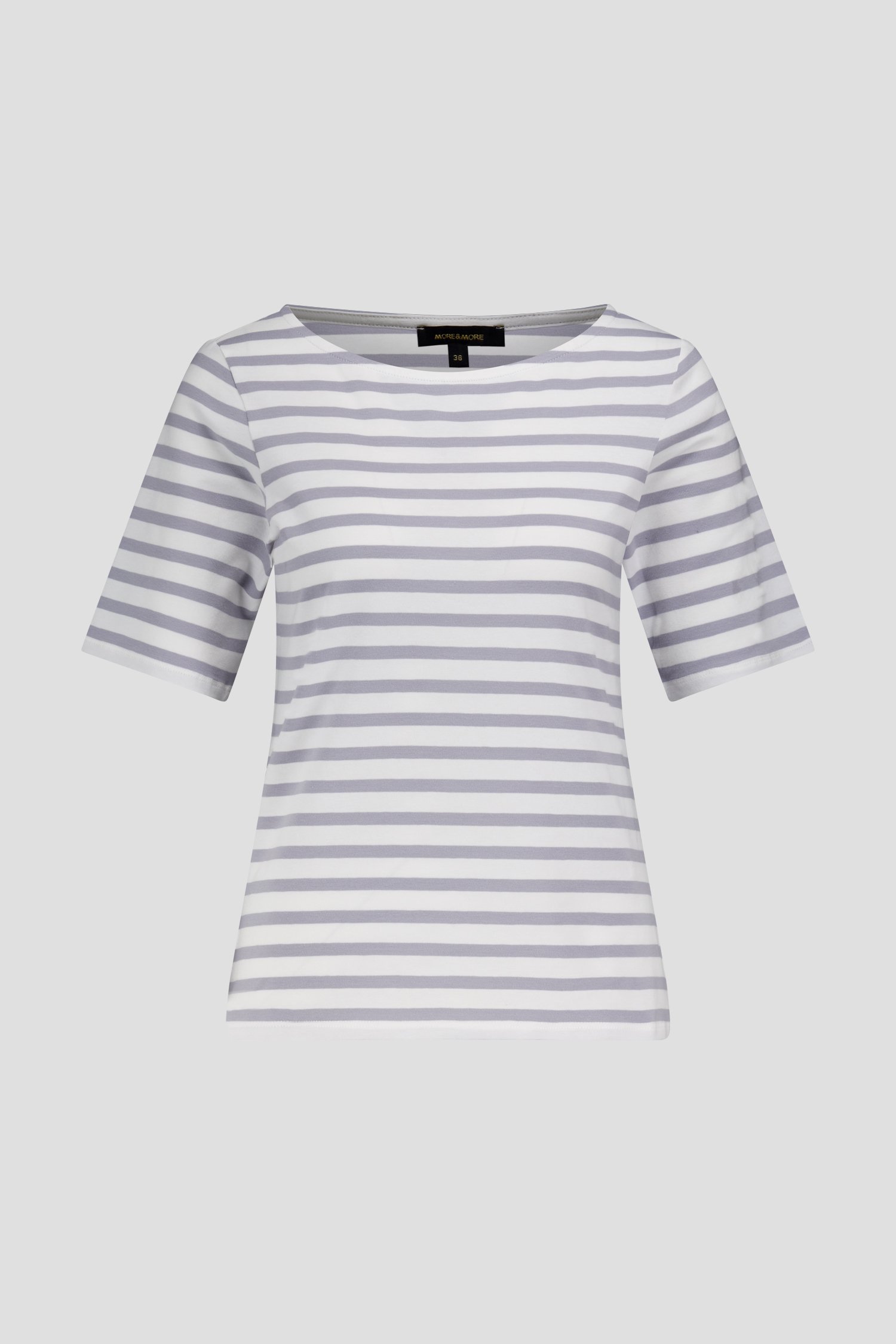 Ecru-grijs gestreept T-shirt van More & More voor Dames