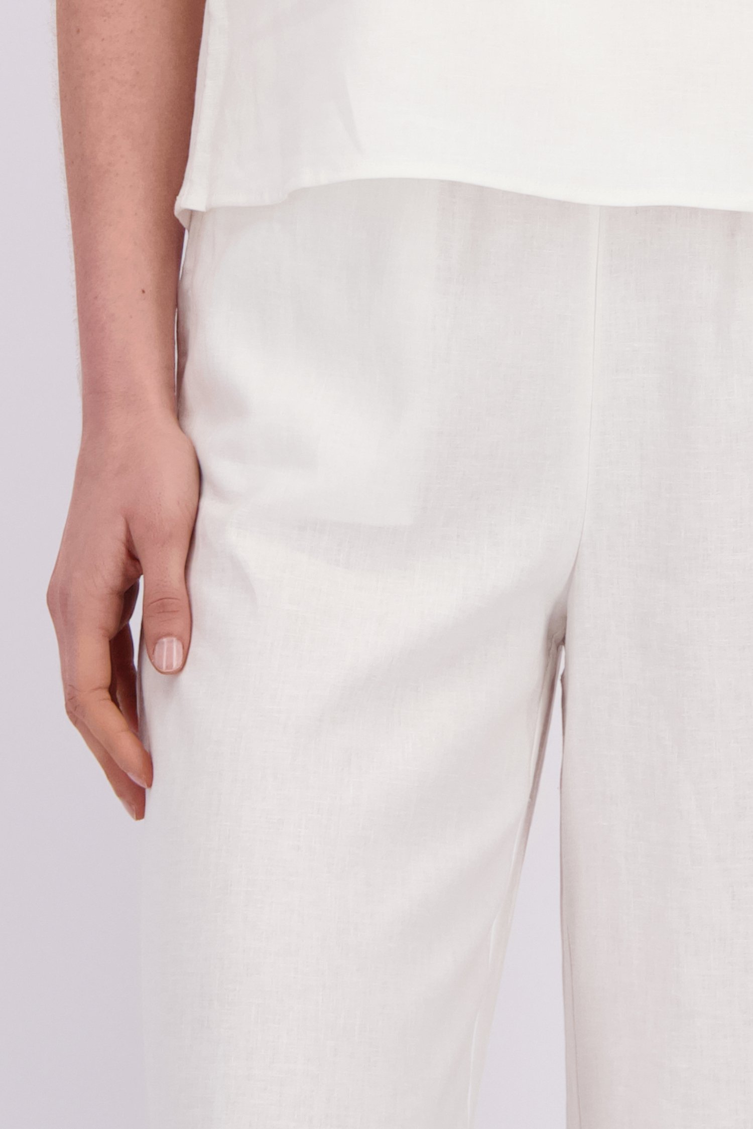 Detail van Ecru linnen broek door Liberty Island voor Dames