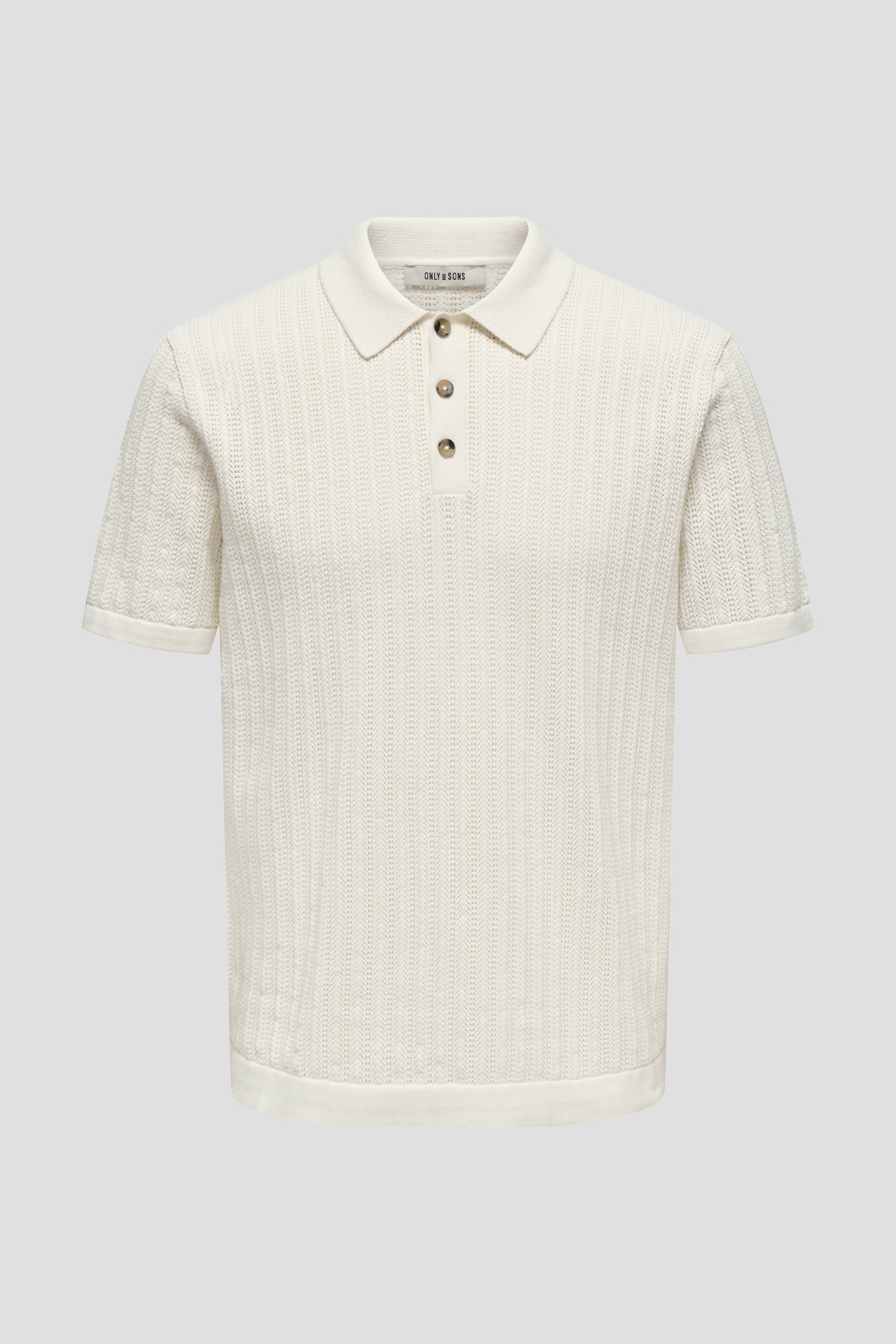 Productfoto 1 van Ecru polo in structuurstof  door Only & Sons voor Heren