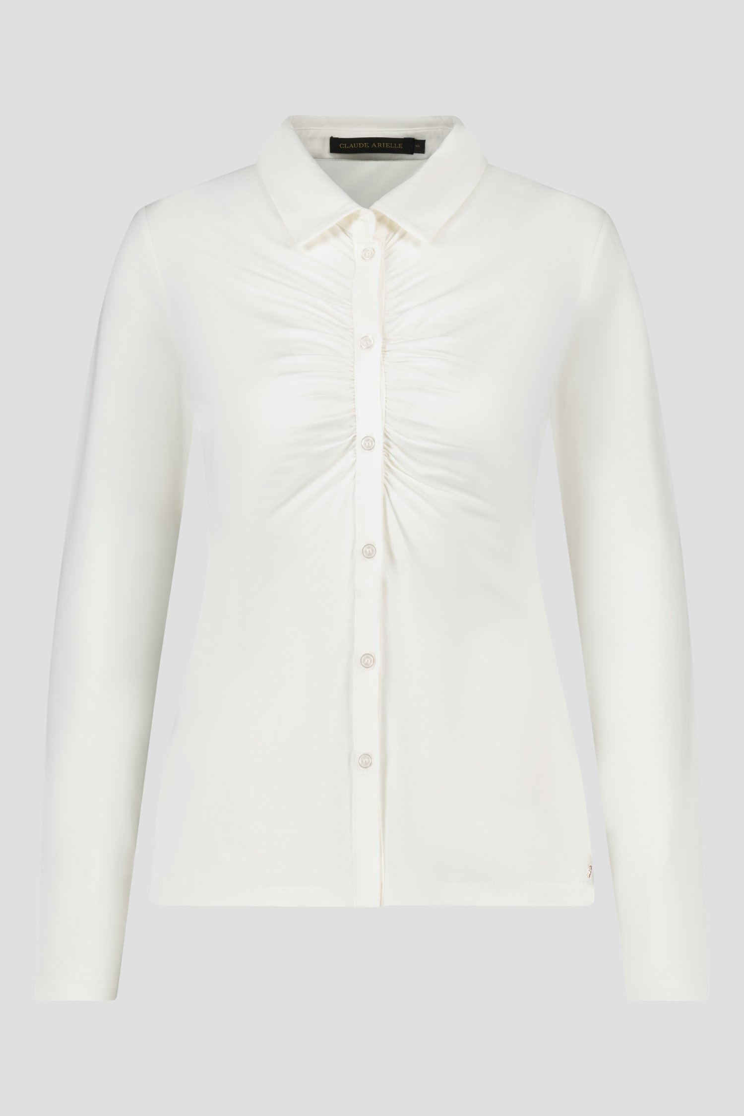 Ecru polo met lange mouwen van Claude Arielle voor Dames