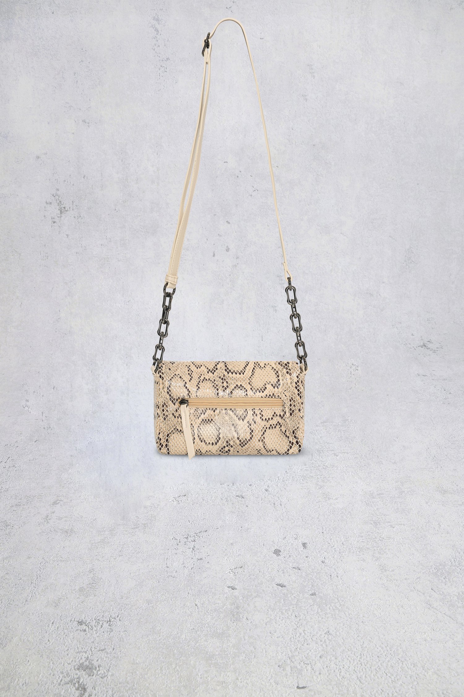 Achterkant van Ecru schoudertas met slangenprint door Bulaggi voor Dames