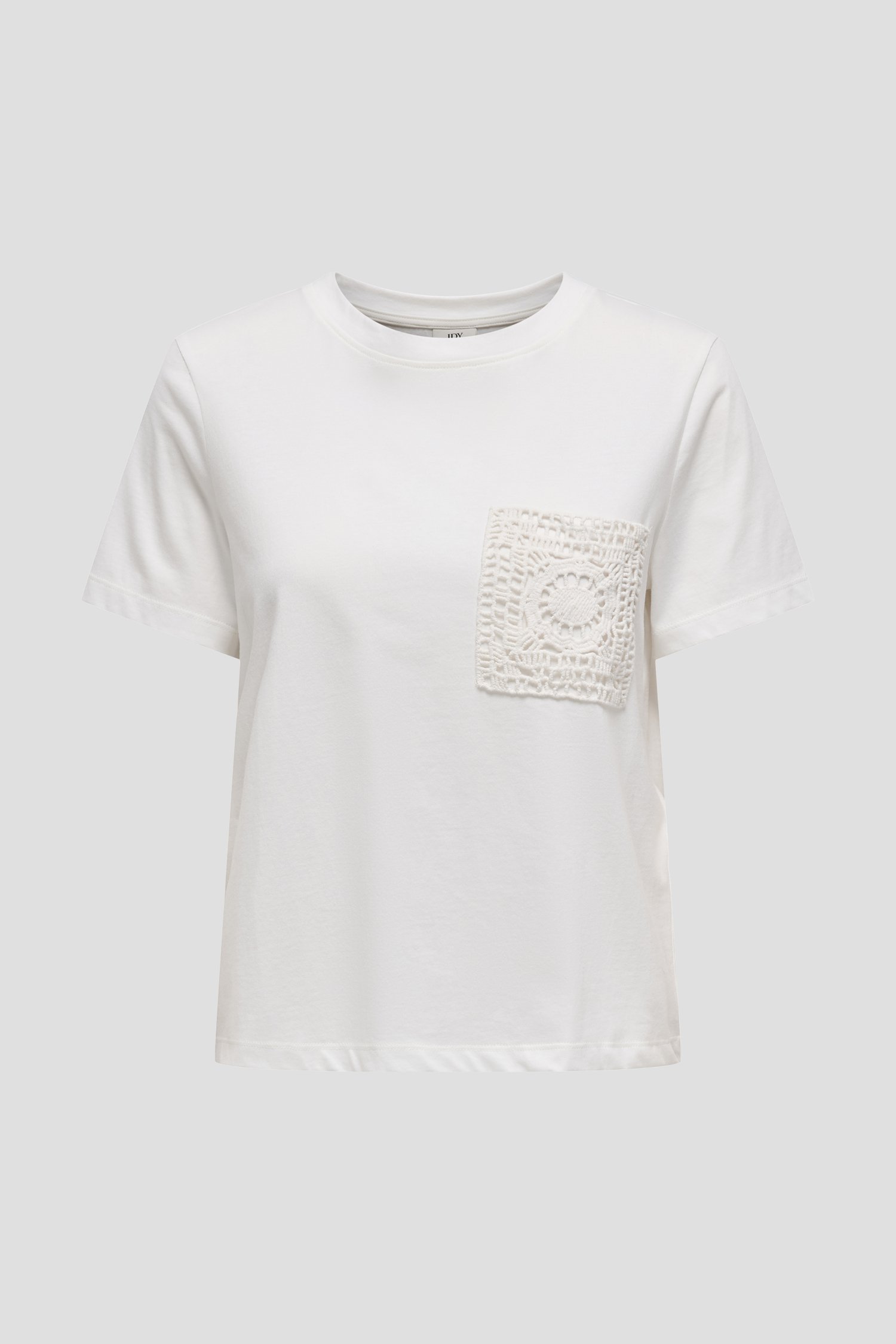 Ecru T-shirt met crochet borstzak van JDY voor Dames