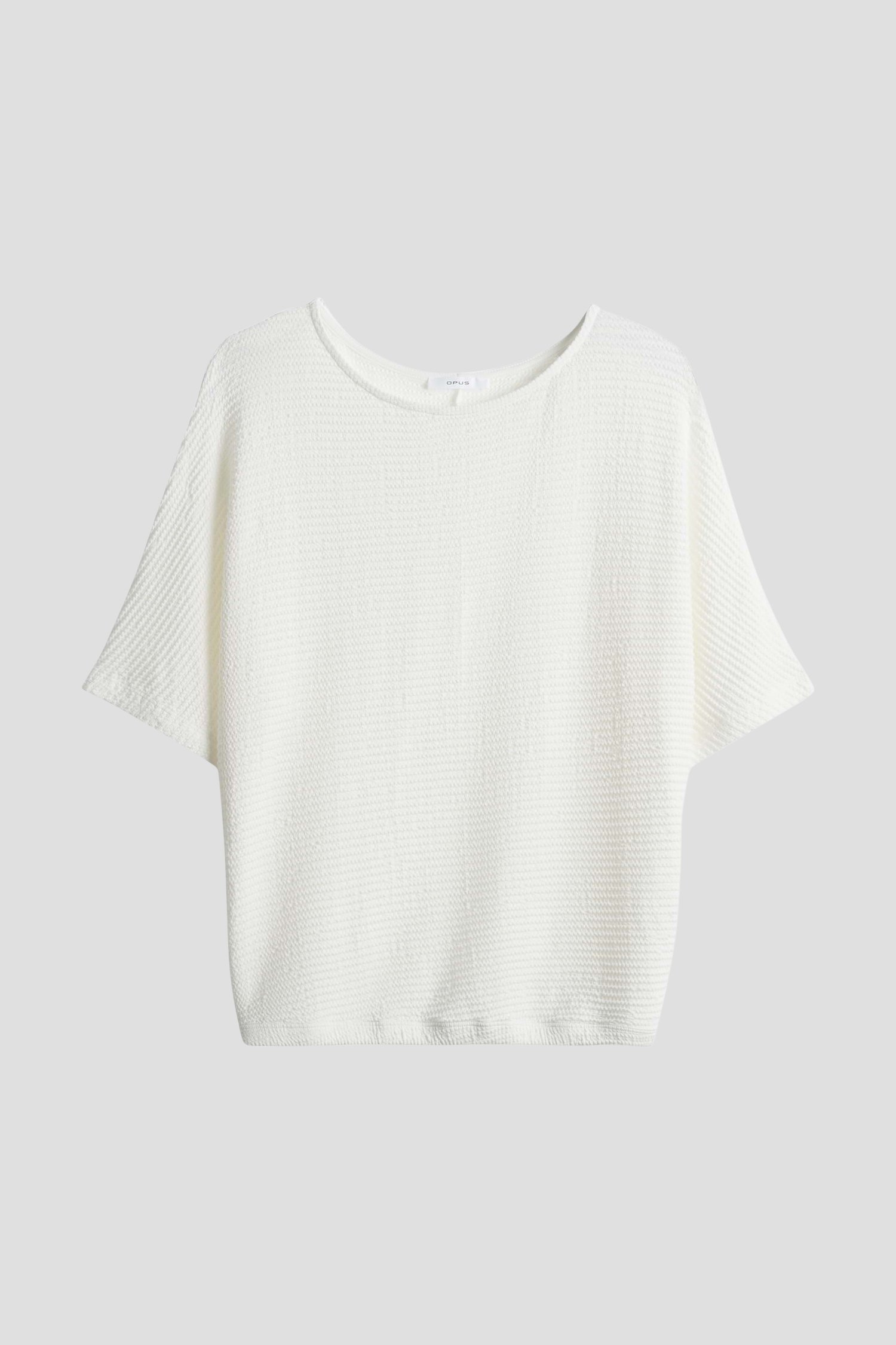 Ecru T-shirt met gewafelde structuur van Opus voor Dames