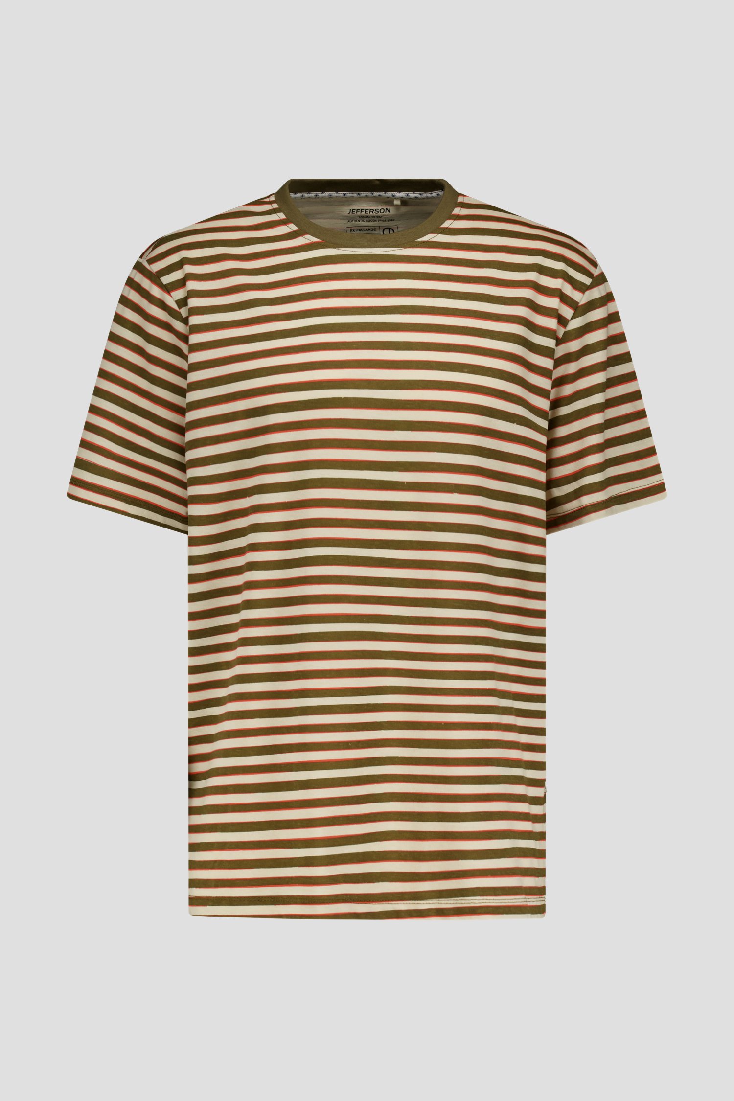 Ecru T-shirt met strepen van Jefferson voor Heren