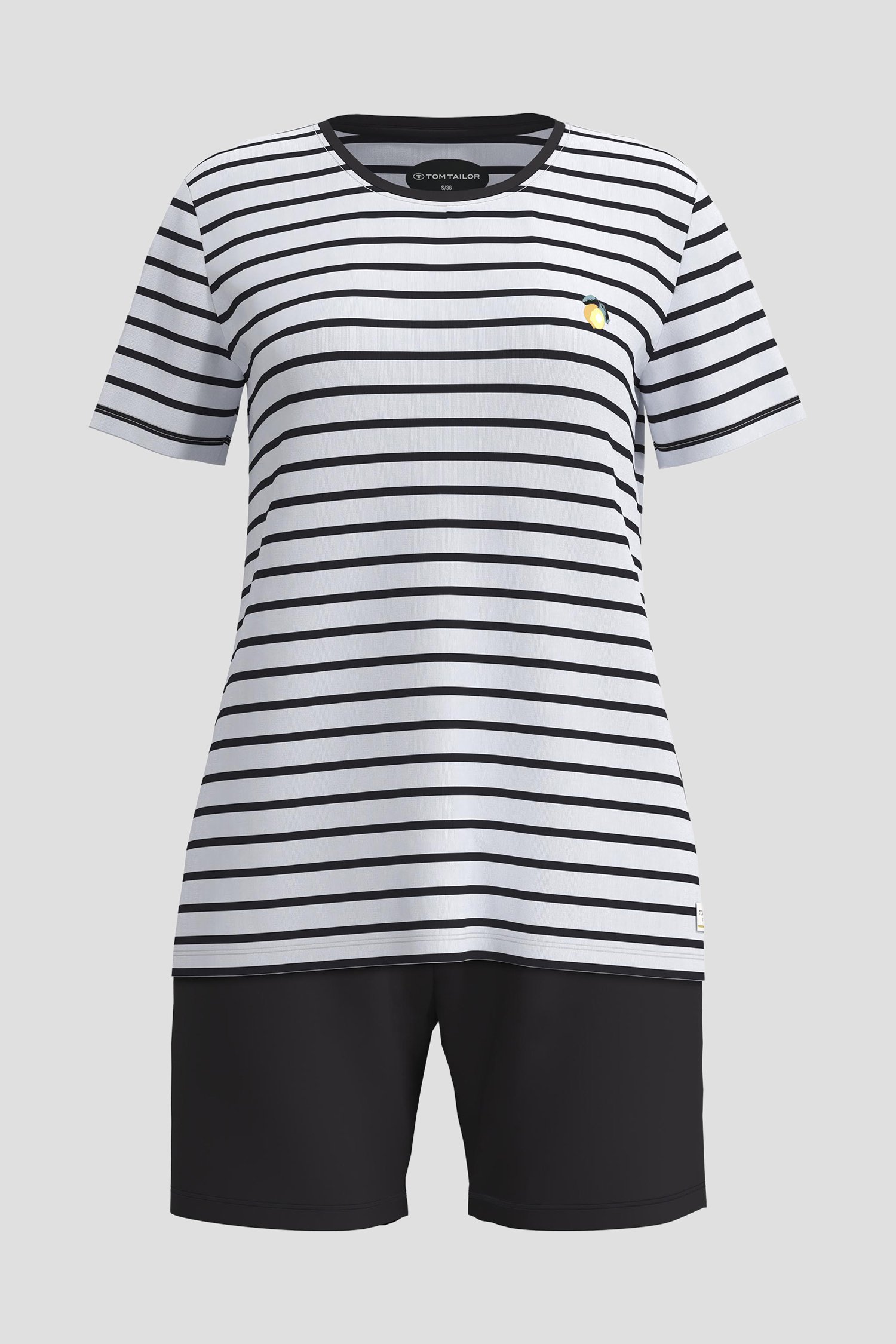 Photo produit 1 de Ensemble de pyjama bleu avec T-shirt et short de Tom Tailor pour Femmes