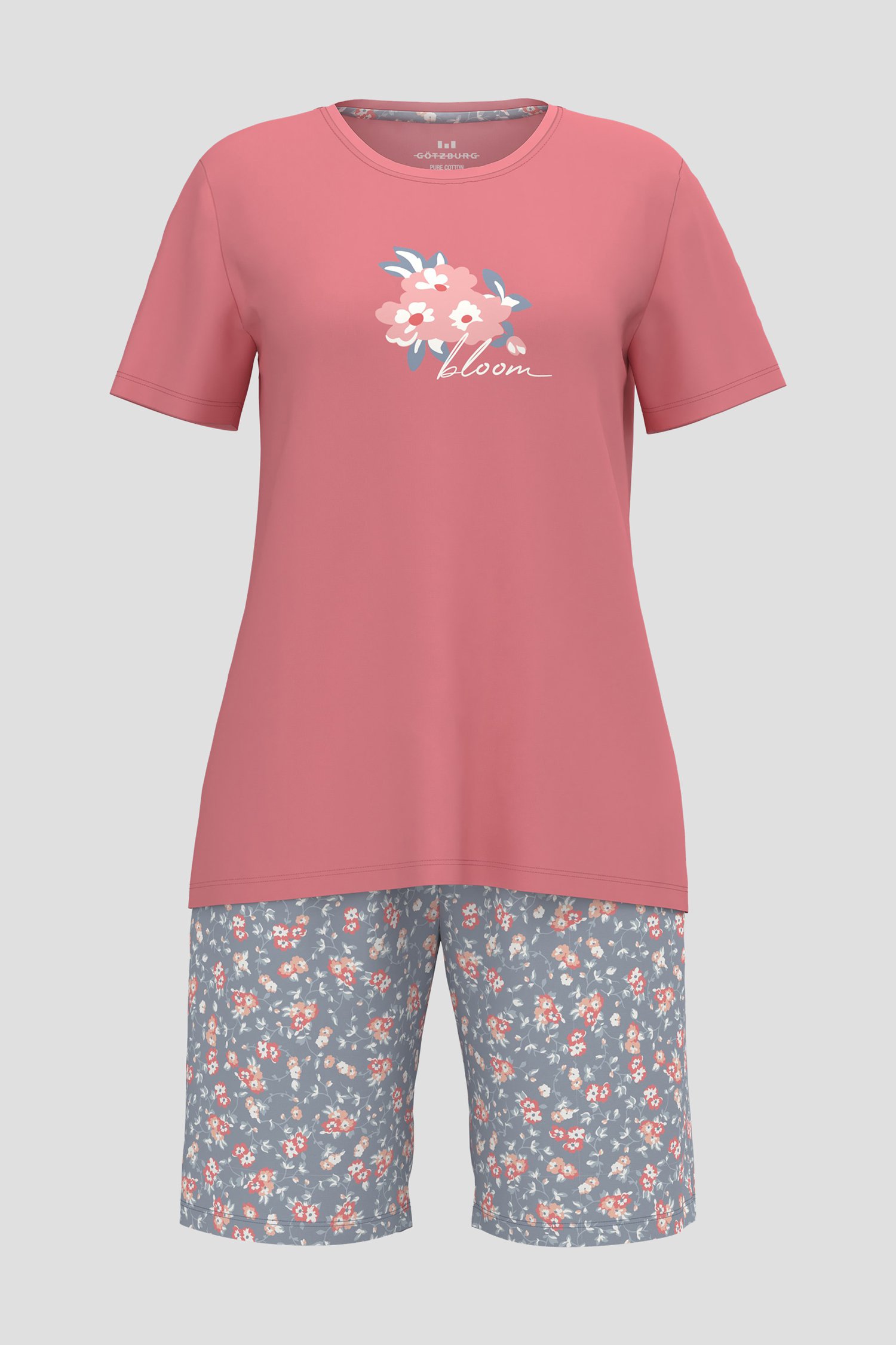 Ensemble de pyjama bleu-rose avec t-shirt et short de Liberty Island pour Femmes