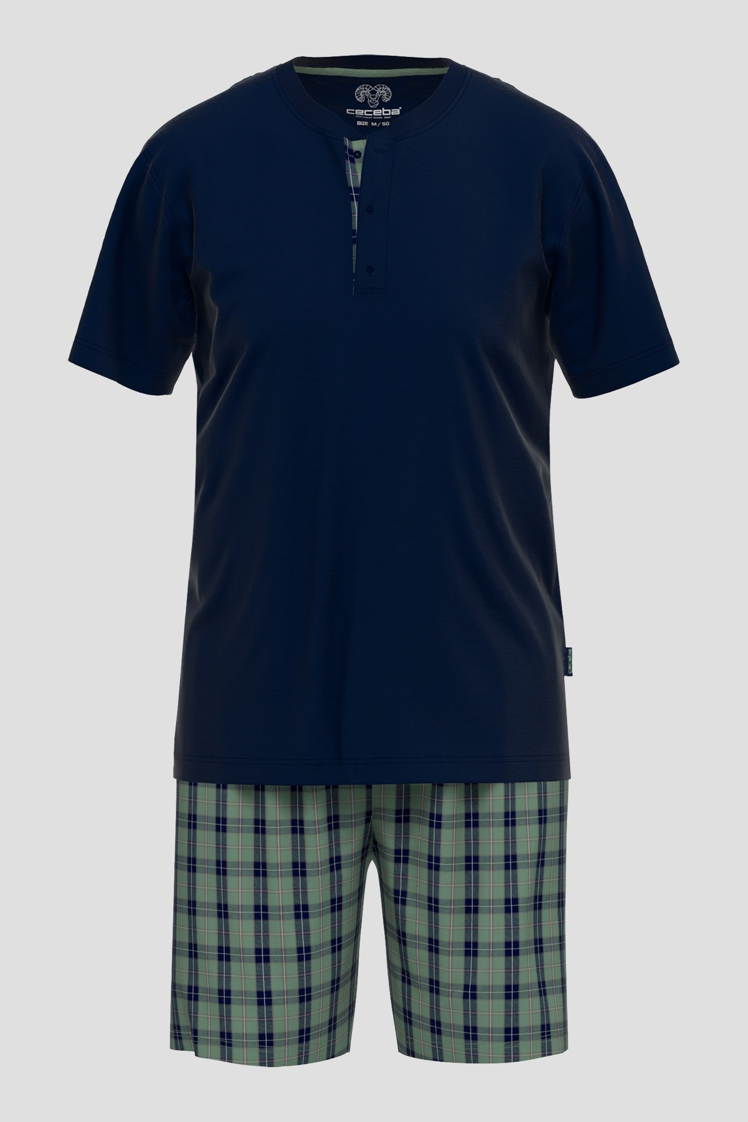 Ensemble de pyjama bleu-vert avec t-shirt et short de Liberty Island pour Hommes