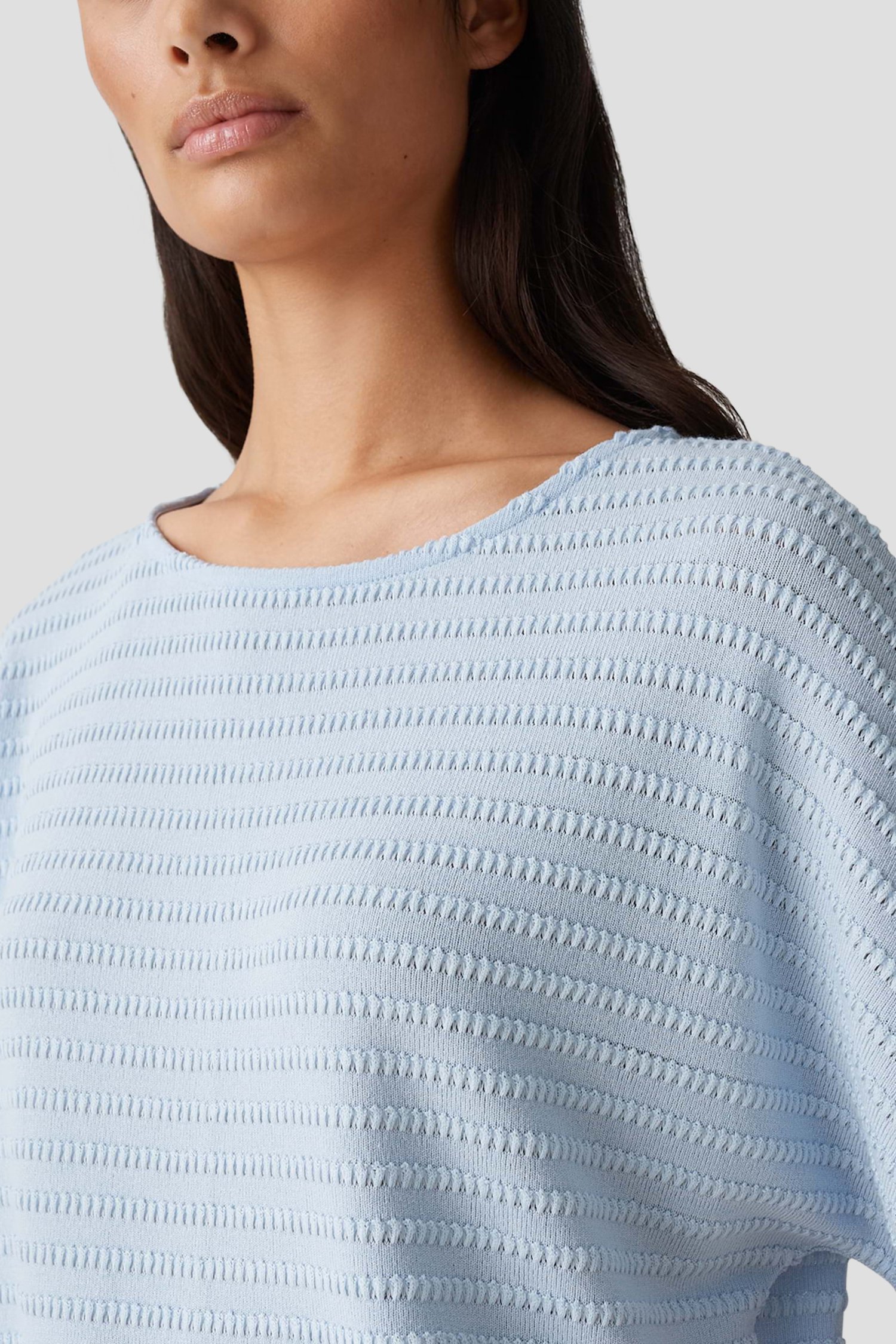 Fijn gebreid lichtblauw T-shirt van Opus voor Dames