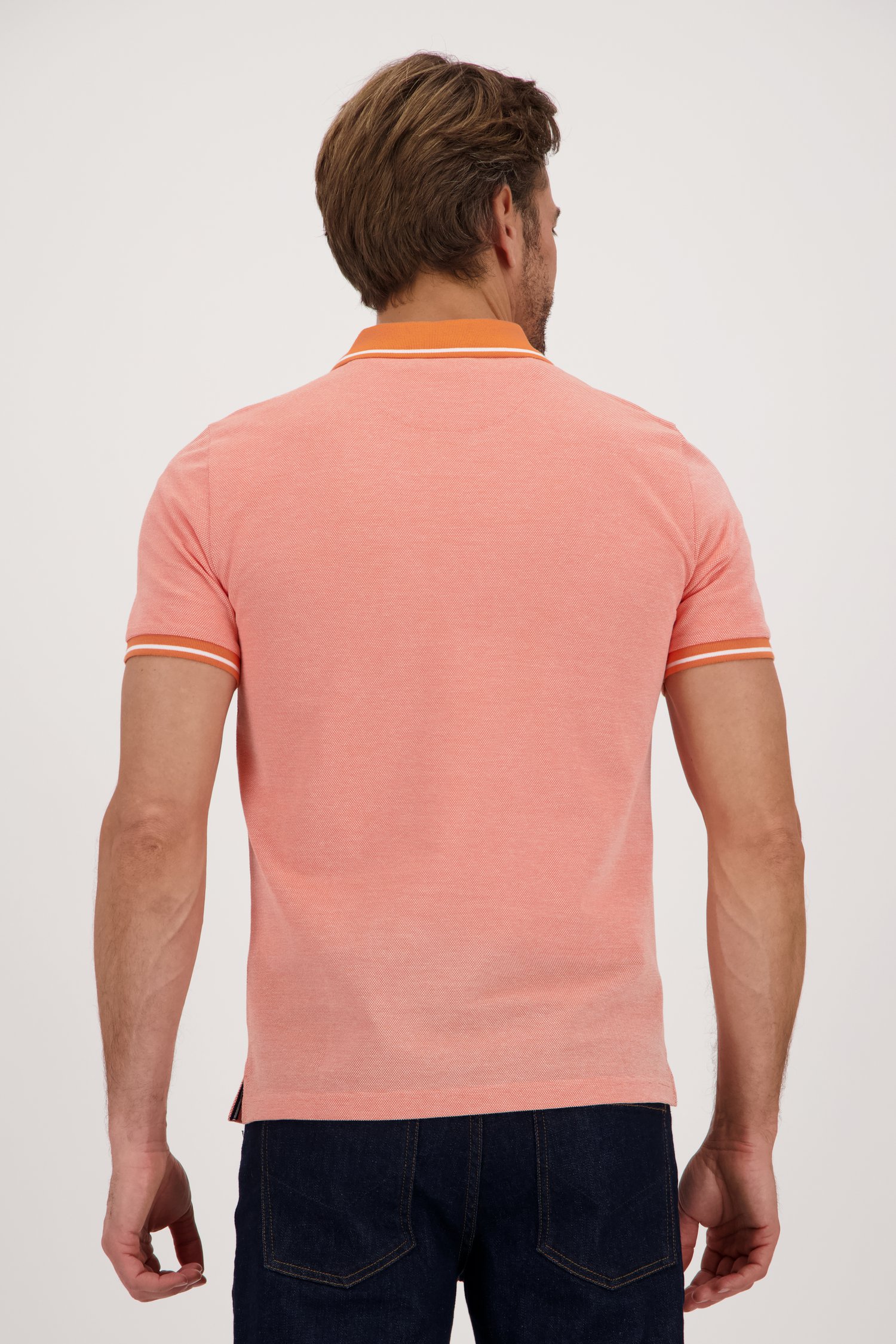 Fijn gestipte oranje polo van Dansaert Blue voor Heren