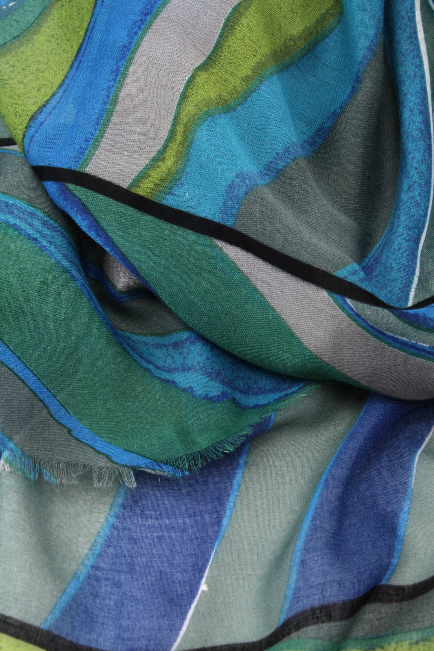 Fijn sjaaltje met blauw-groene print van Liberty Island voor Dames