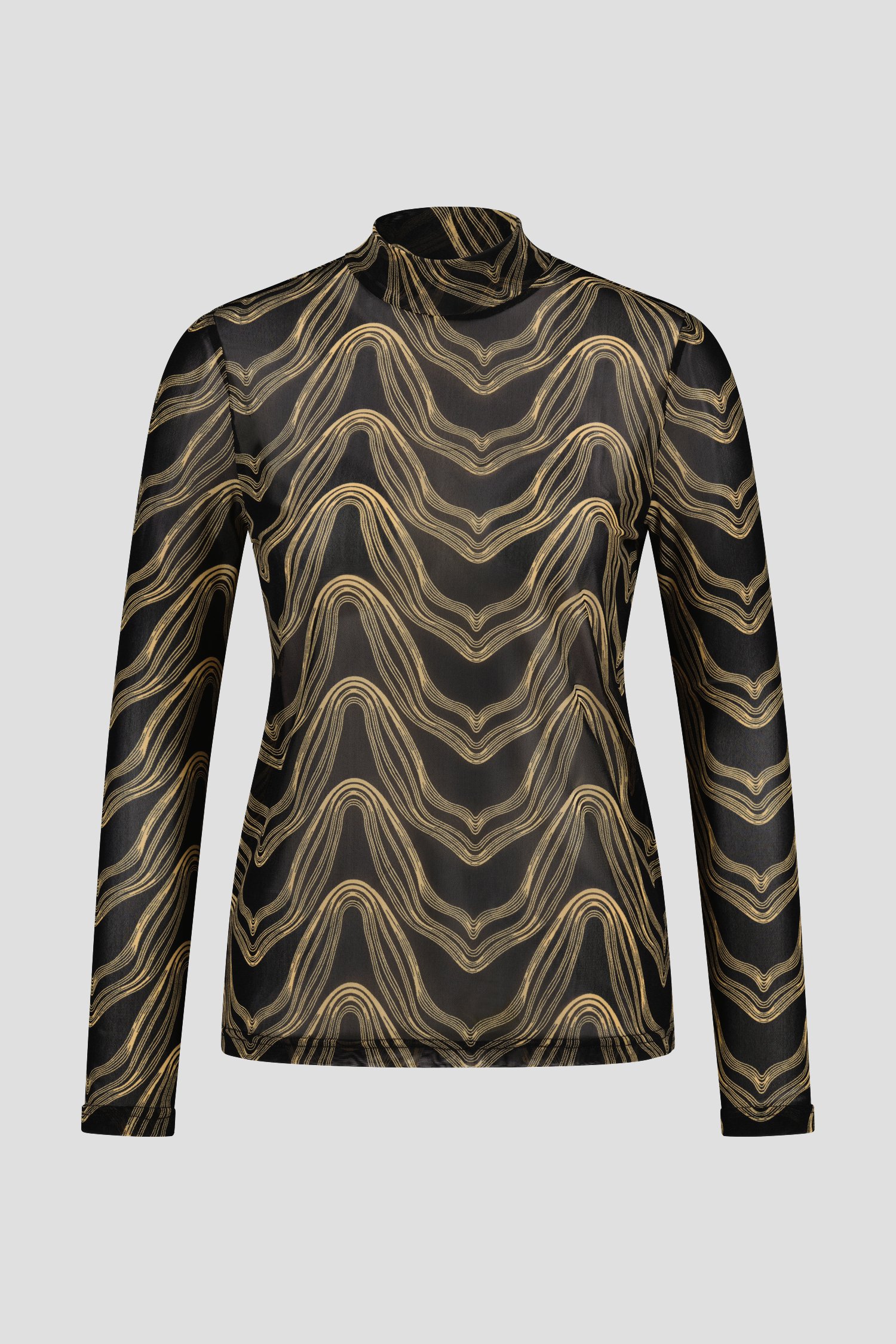 Fijn zwart T-shirt met beige patroon van Geisha voor Dames