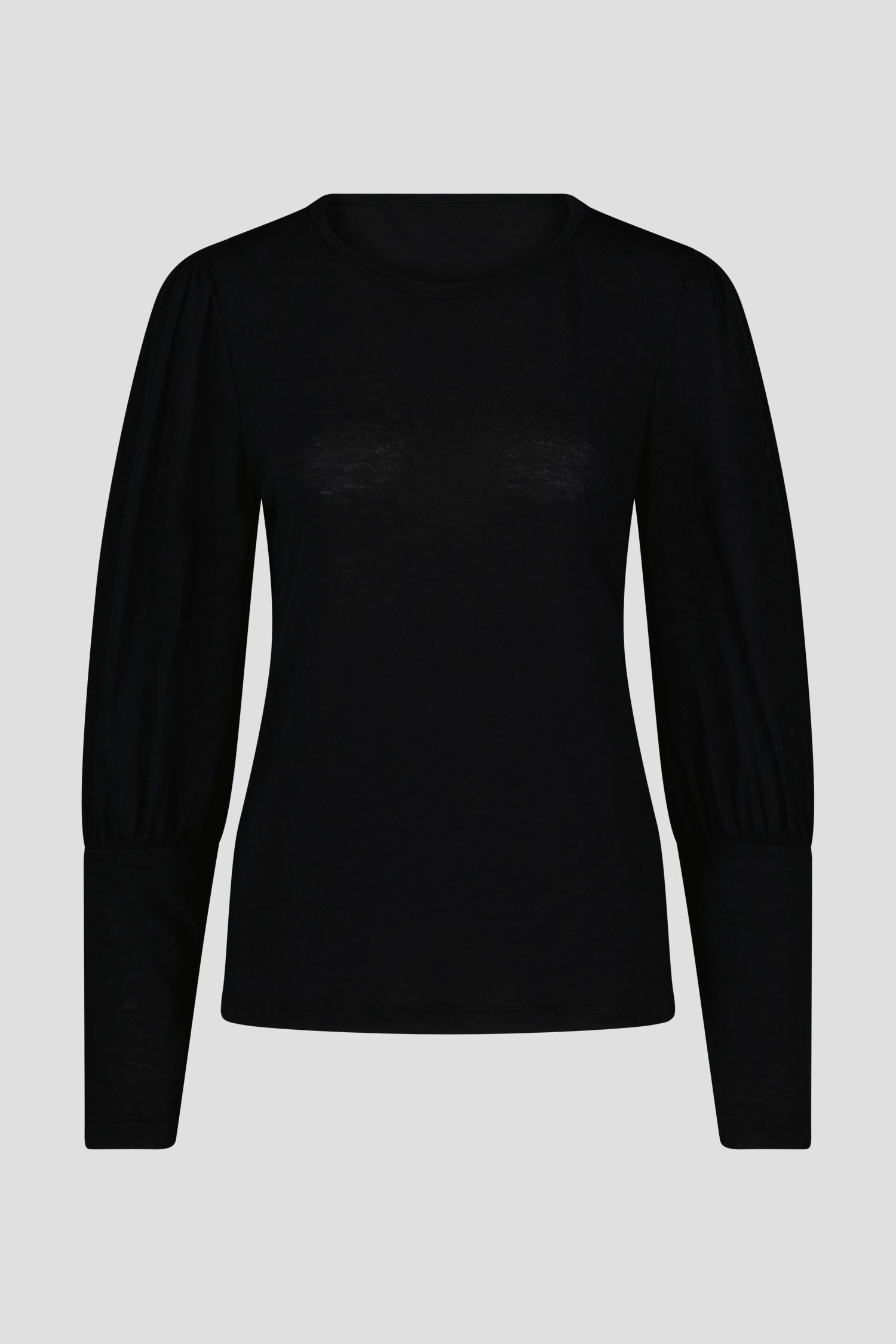Fijn zwart T-shirt met detailmouwen van Geisha | 3207363 | e5