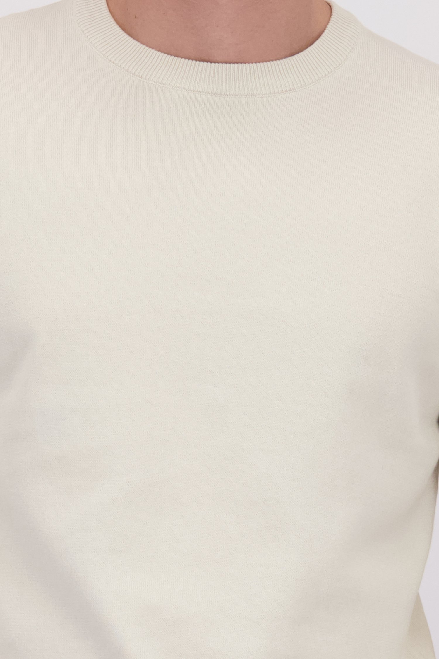 Detail van Fijne beige katoenen trui door Bluefields voor Heren