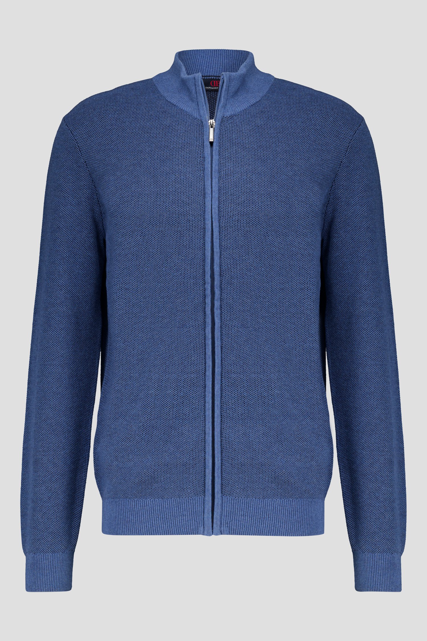 Fijne blauwe cardigan met rits van Dansaert Blue voor Heren