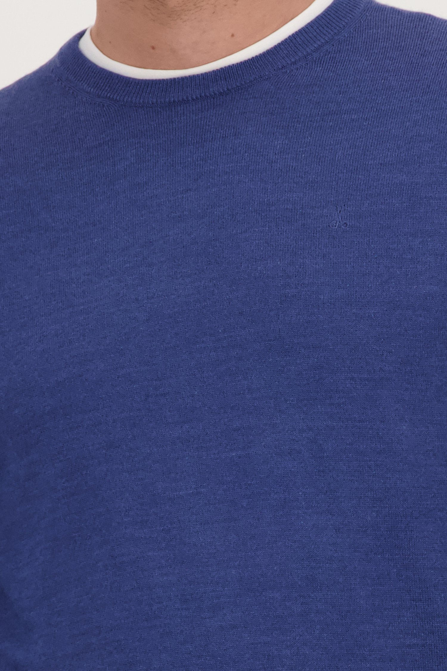 Fijne blauwe trui met ronde hals van Dansaert Black voor Heren
