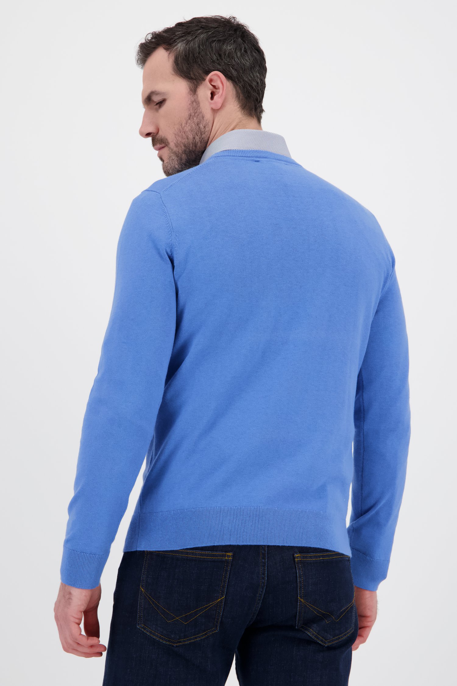 Fijne blauwe trui met ronde hals van Dansaert Black voor Heren