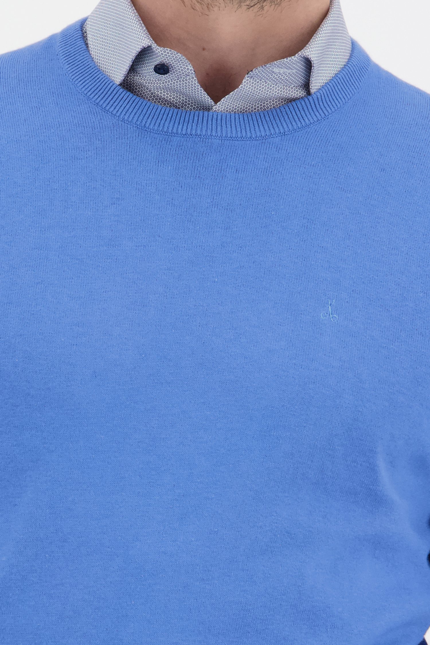 Fijne blauwe trui met ronde hals van Dansaert Black voor Heren