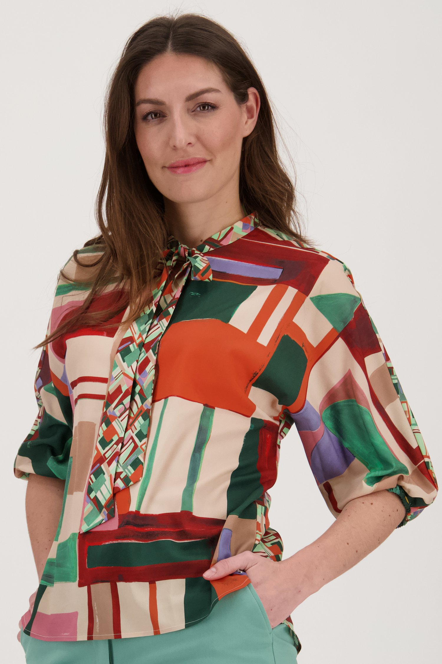 Fijne blouse met grafische print  van Claude Arielle voor Dames