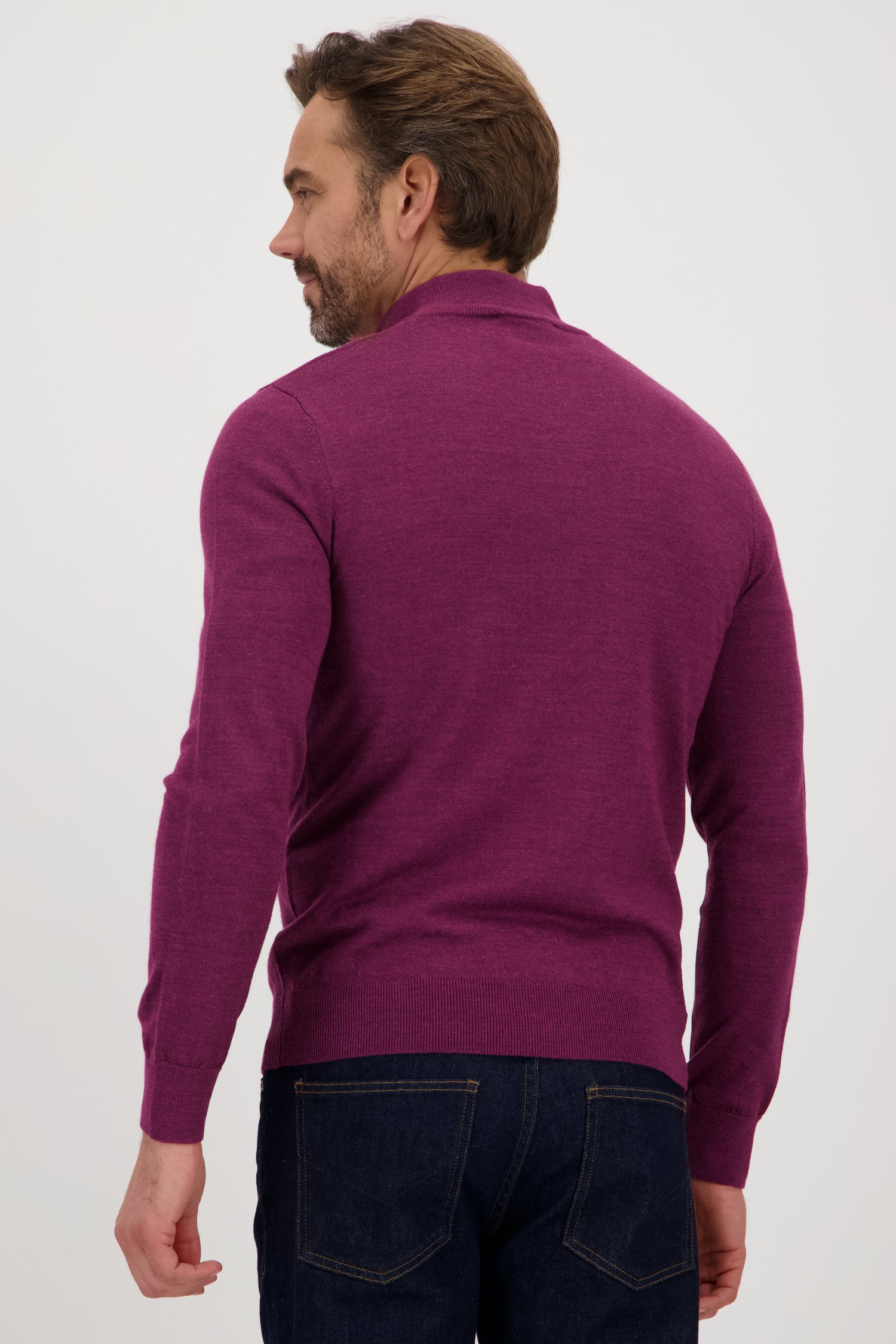 Fijne bordeaux trui met korte rits van Dansaert Black voor Heren