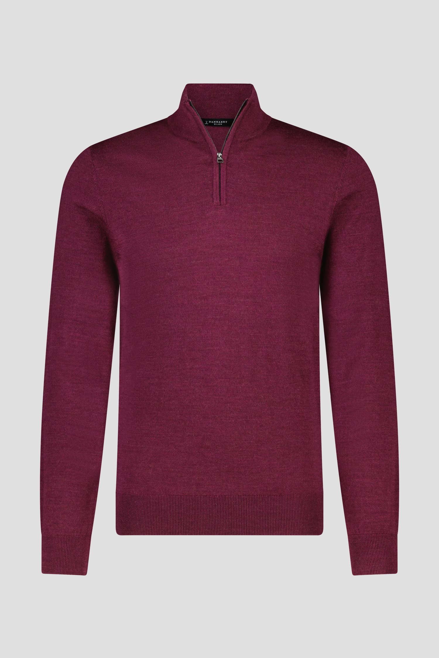 Fijne bordeaux trui met korte rits van Dansaert Black voor Heren