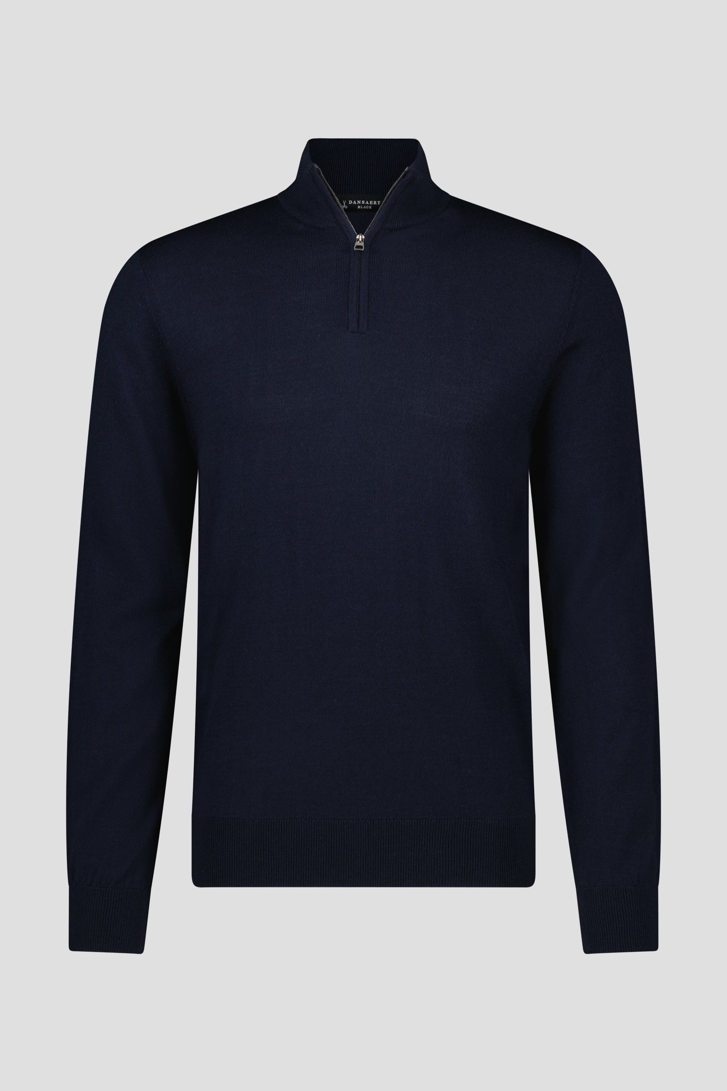 Fijne donkerblauwe trui met korte rits van Dansaert Black voor Heren