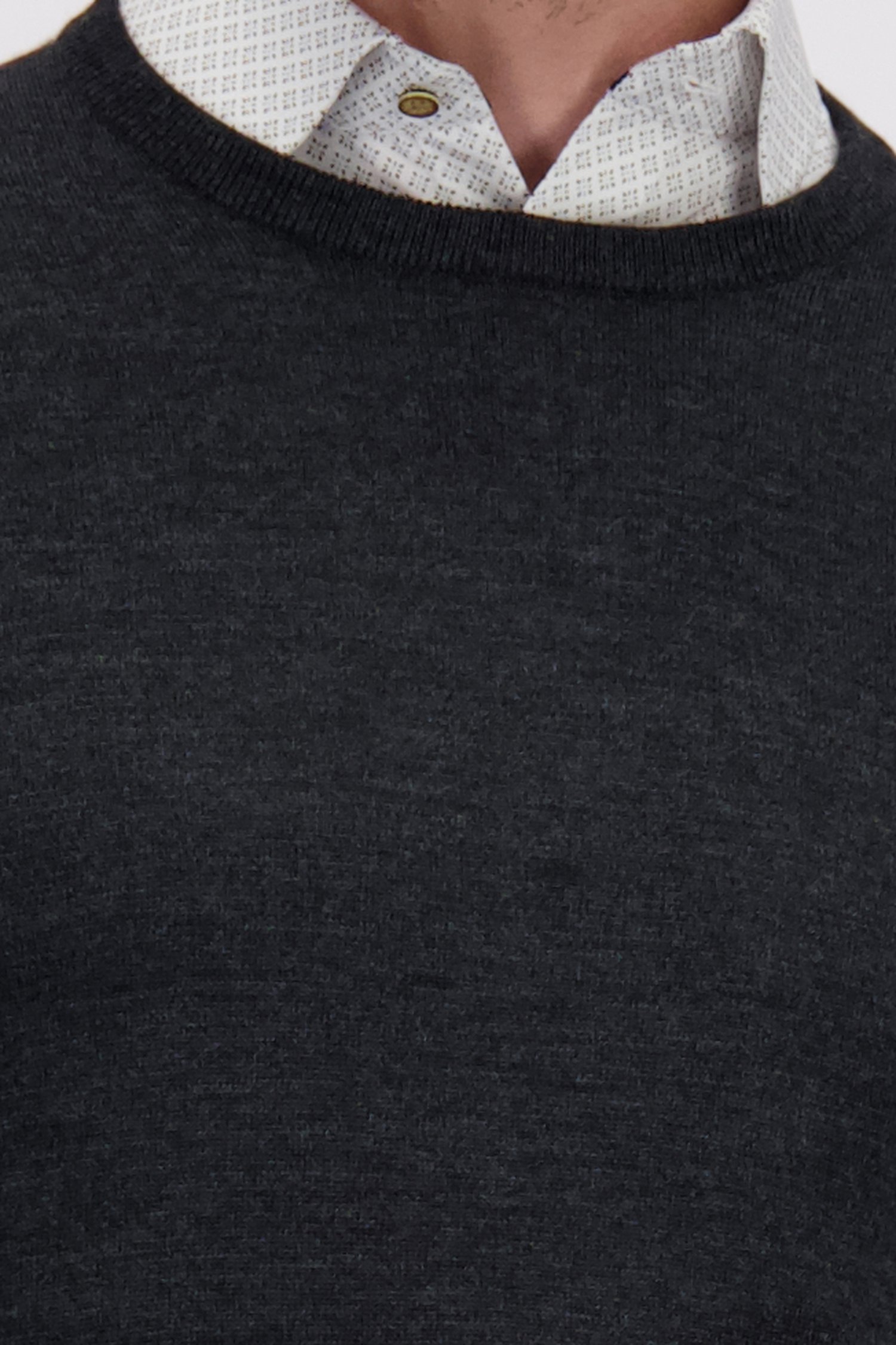 Detail van Fijne donkergrijze trui door Dansaert Black voor Heren