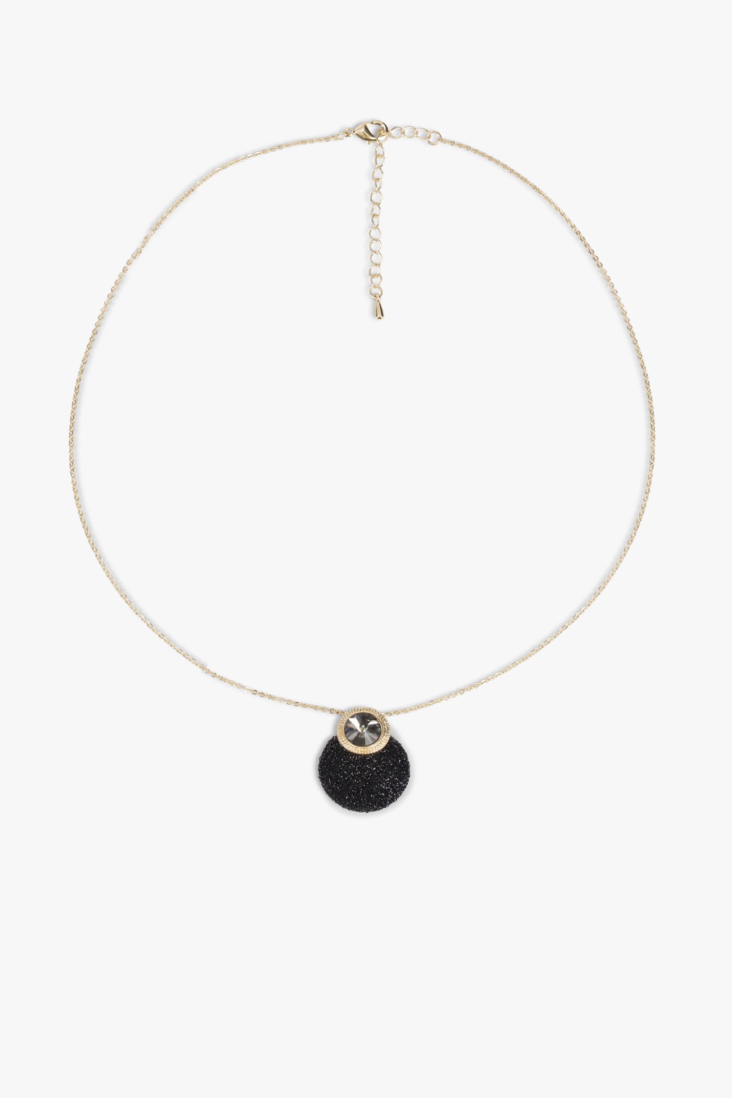 Fijne gouden ketting met zwarte pendant van Liberty Island voor Dames