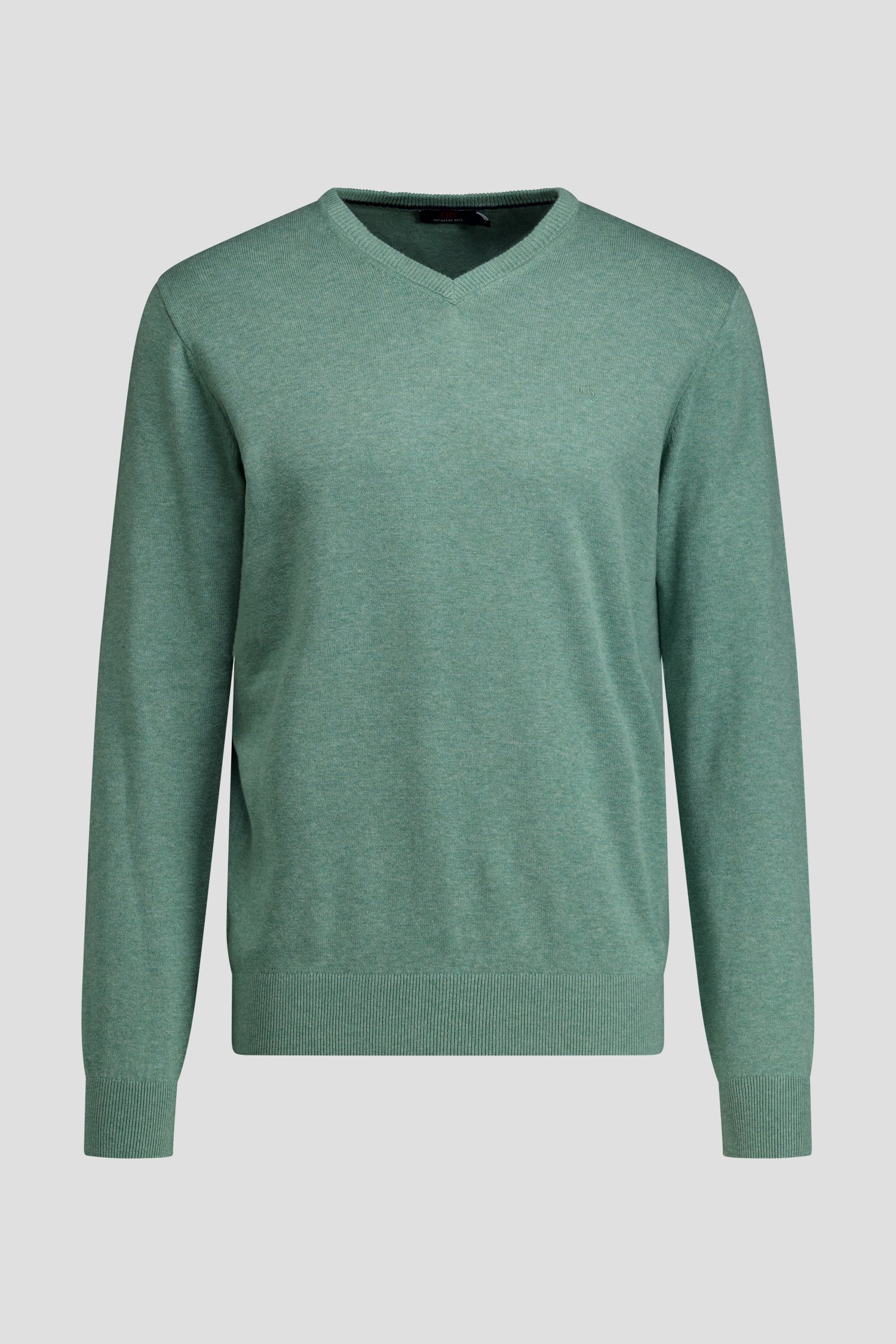 Productfoto 2 van Fijne groene trui met V-hals door Dansaert Blue voor Heren