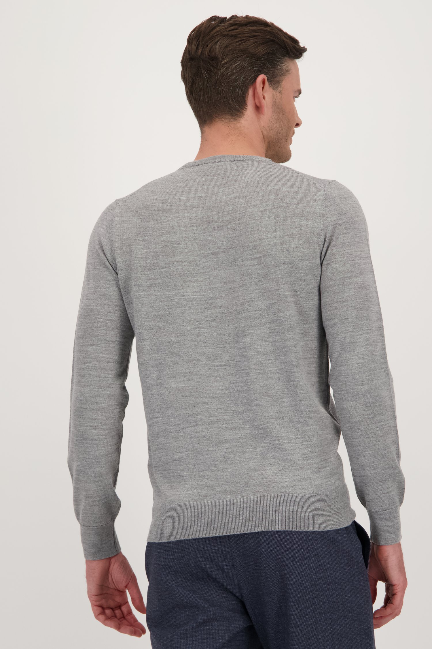 Fijne wollen trui met ronde hals - Grijs van Dansaert Black voor Heren