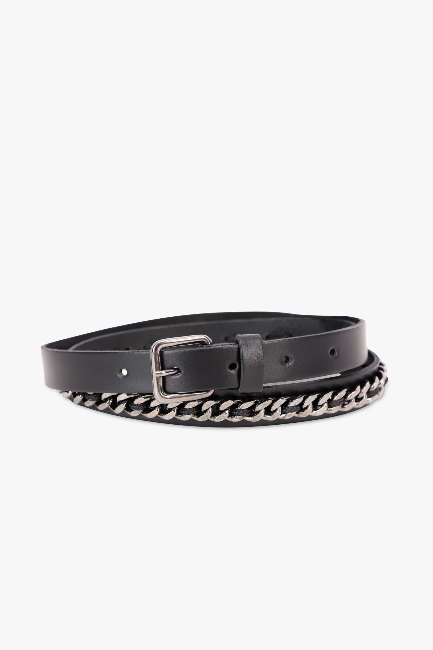 Fijne zwarte riem met schakels van Louise voor Dames