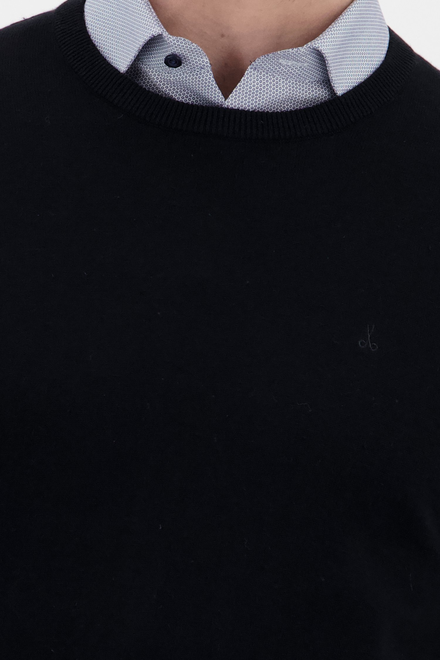 Fijne zwarte trui met ronde hals van Dansaert Black voor Heren