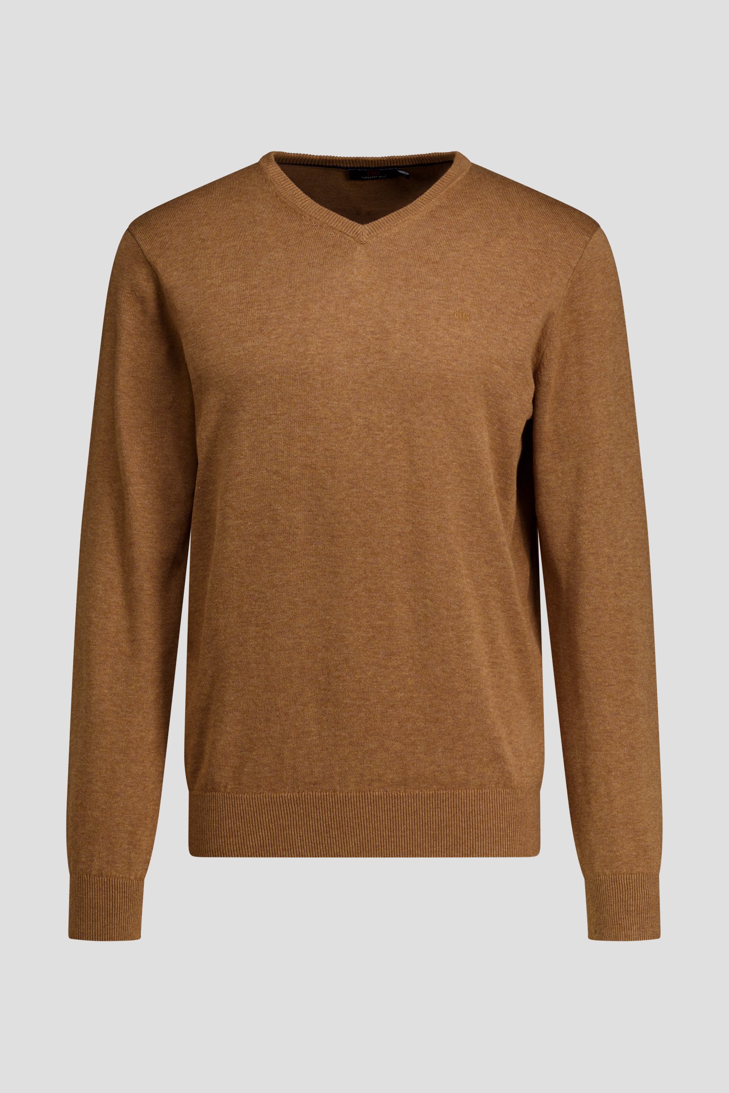 Photo produit 2 de Fin pull marron à col en V  de Dansaert Blue pour Hommes