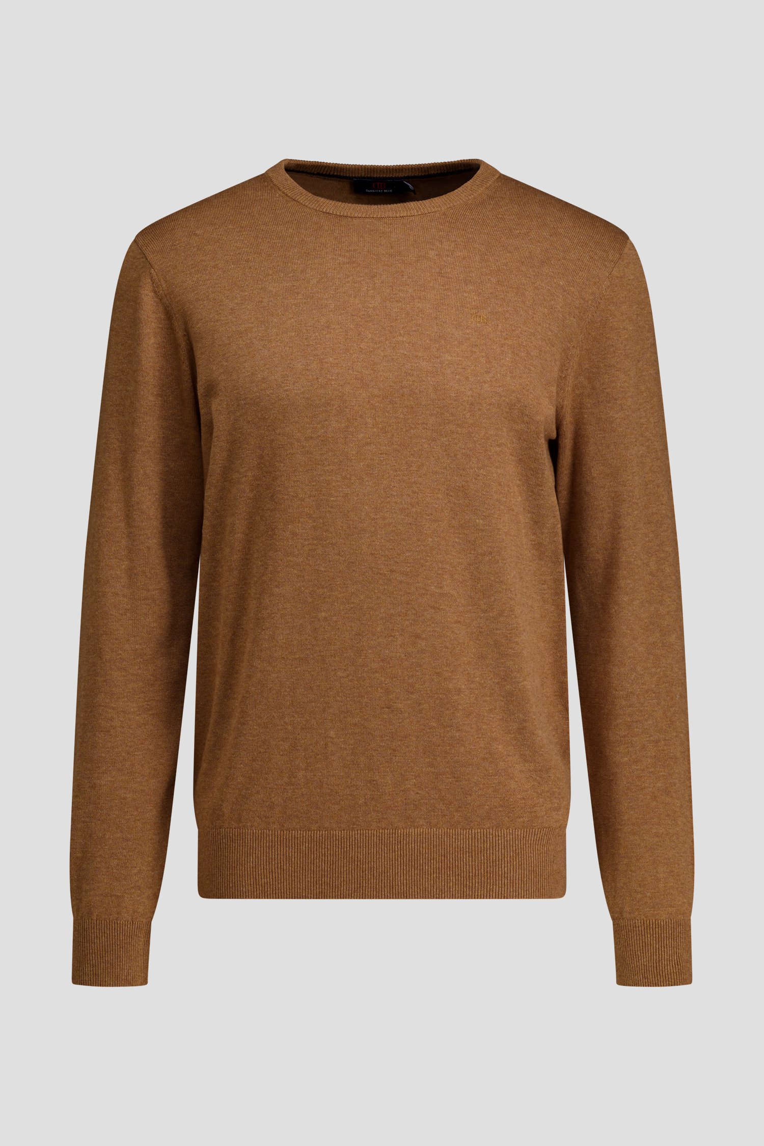 Photo produit 2 de Fin pull marron à col rond de Dansaert Blue pour Hommes