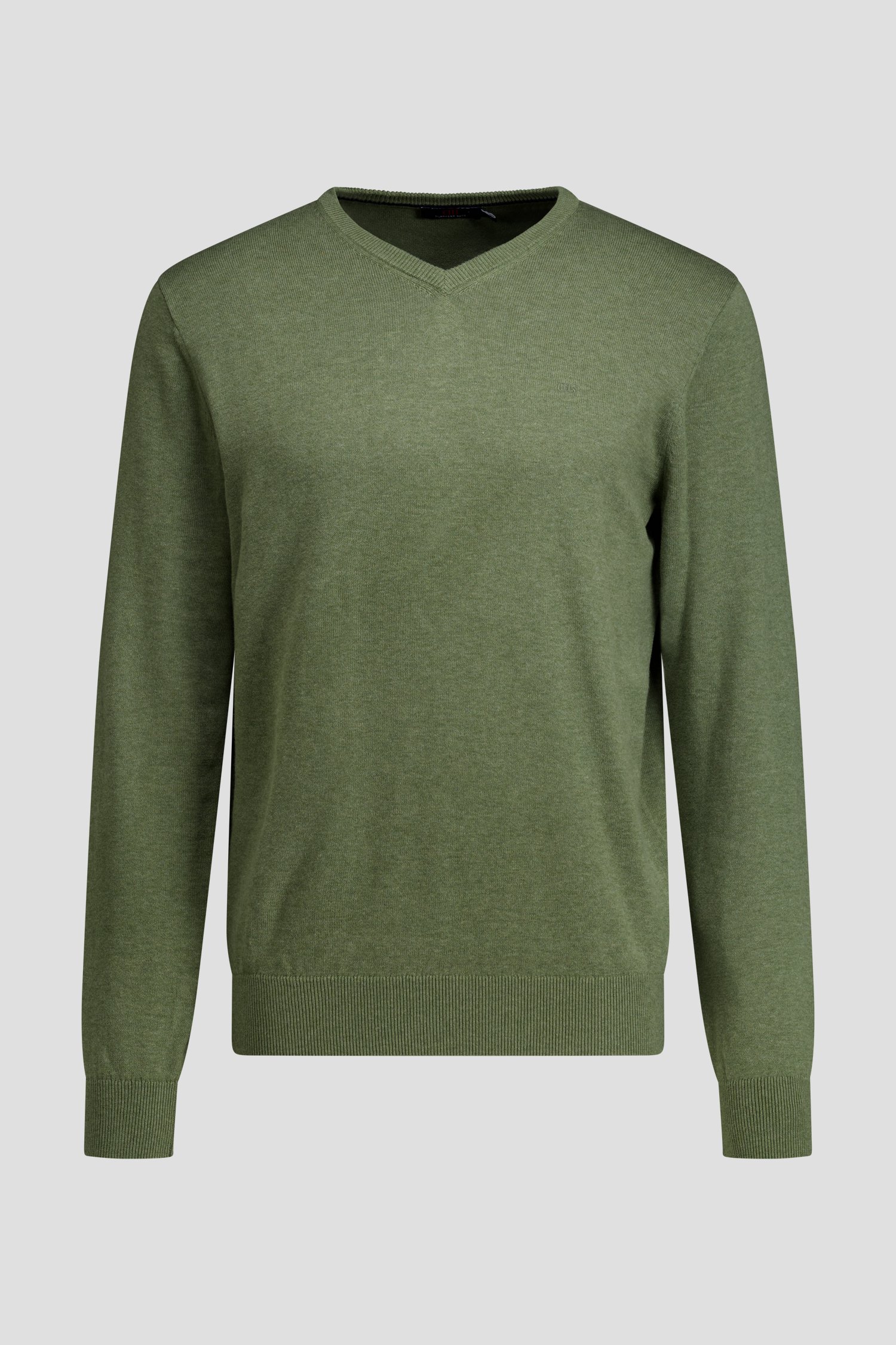 Photo produit 2 de Fin pull vert olive à col en V  de Dansaert Blue pour Hommes