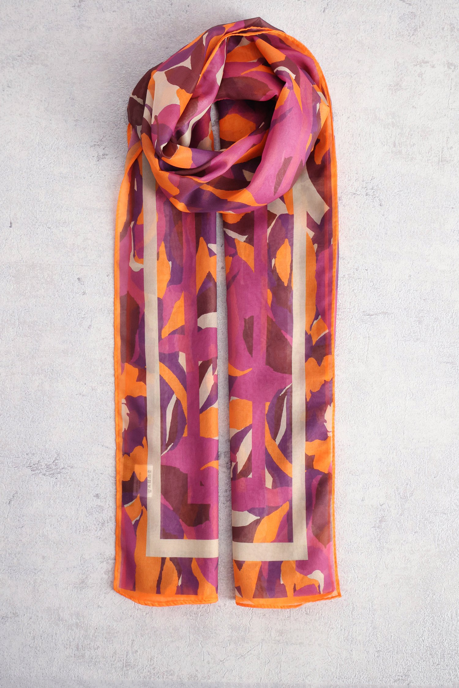 Foulard à imprimé orange et violet de Claude Arielle pour Femmes