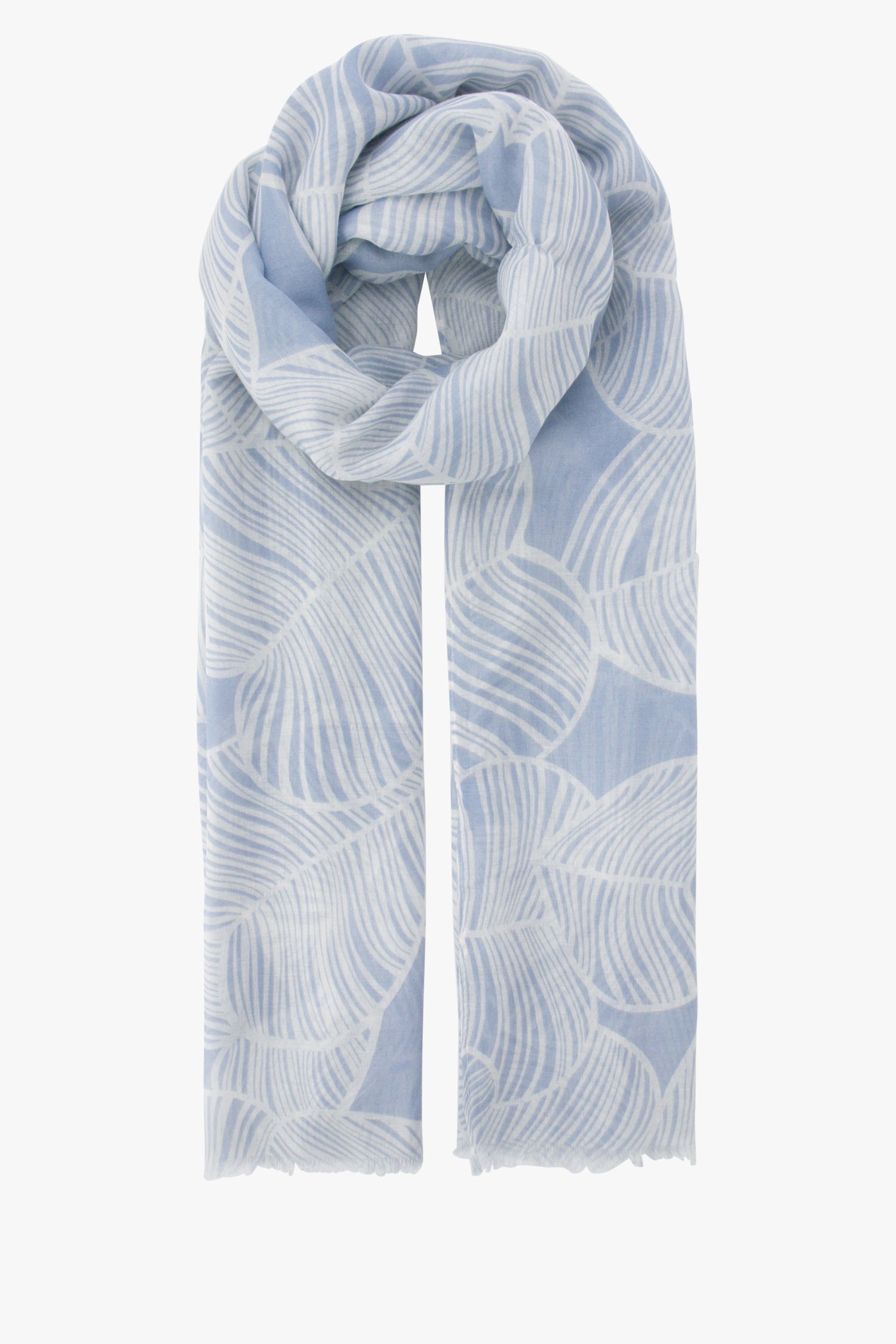 Foulard bleu clair avec impression de feuilles de Liberty Island pour Femmes