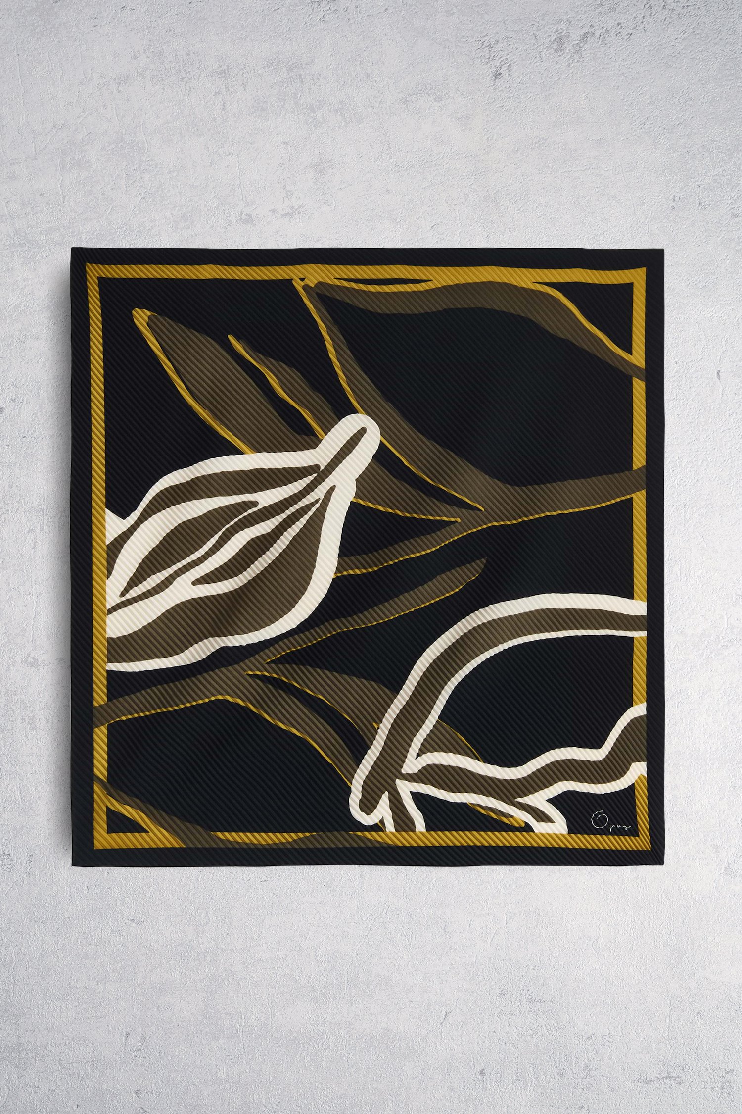 Foulard fin bleu marine à imprimé vert de Opus pour Femmes