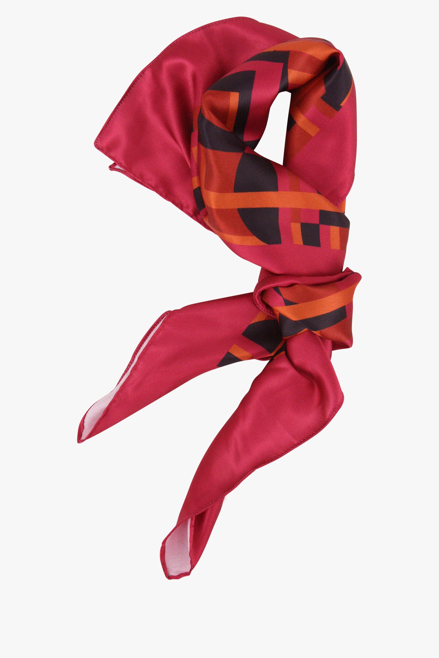 Foulard fin rose avec imprimé orange-bleu de Liberty Island pour Femmes