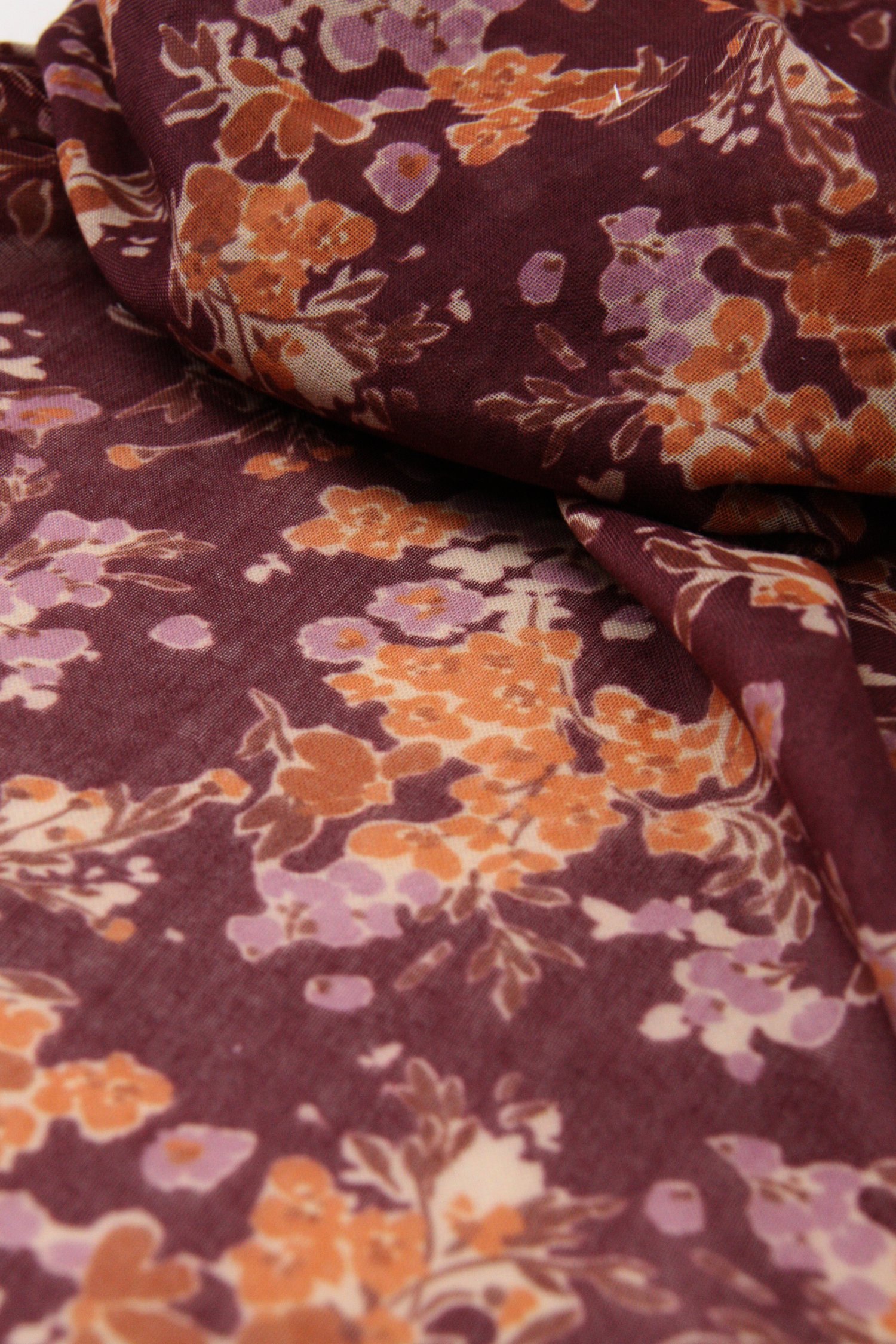 Foulard violet foncé à imprimé floral fin de Liberty Island pour Femmes