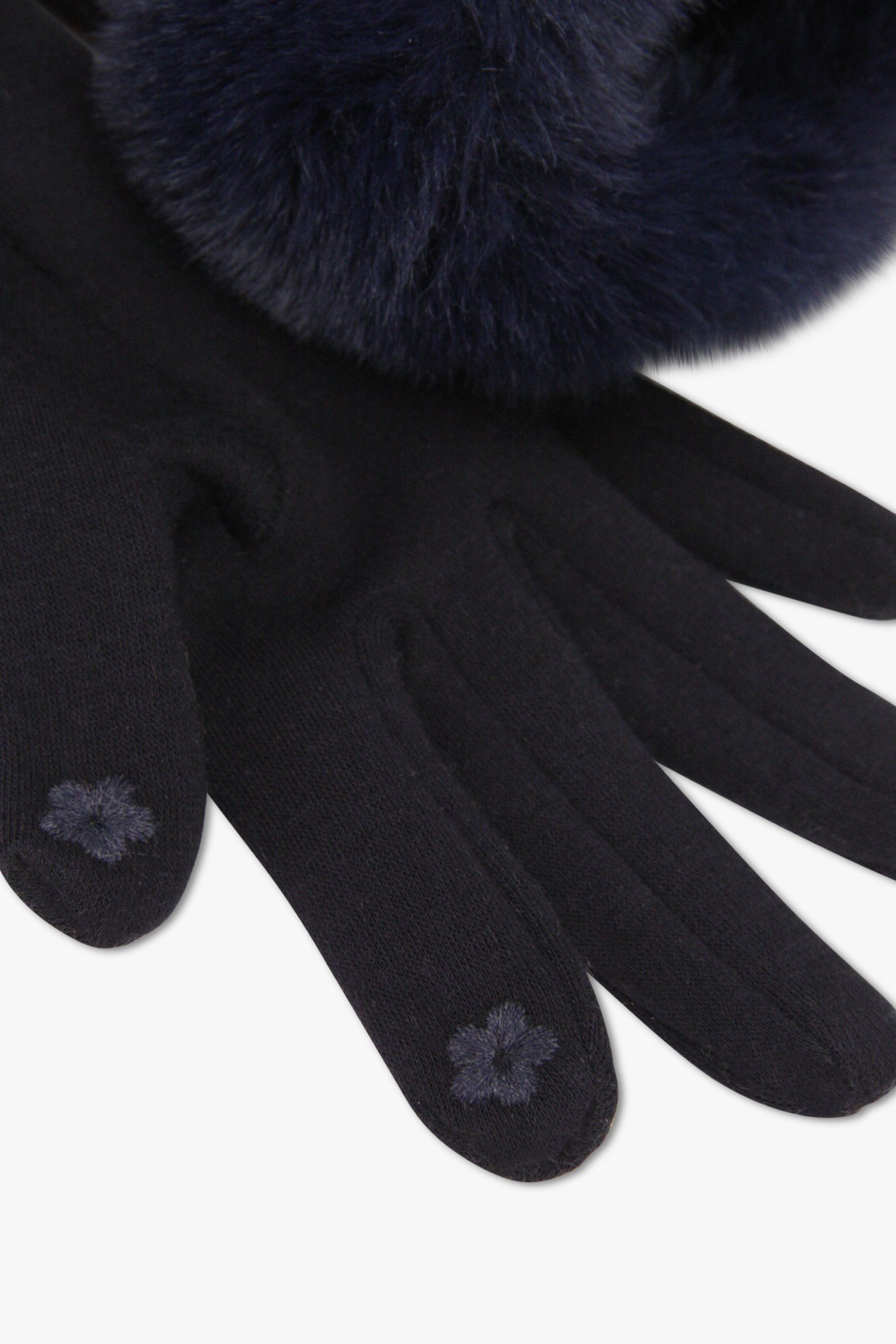 Gants marine avec détail en fausse fourrure de Liberty Island pour Femmes
